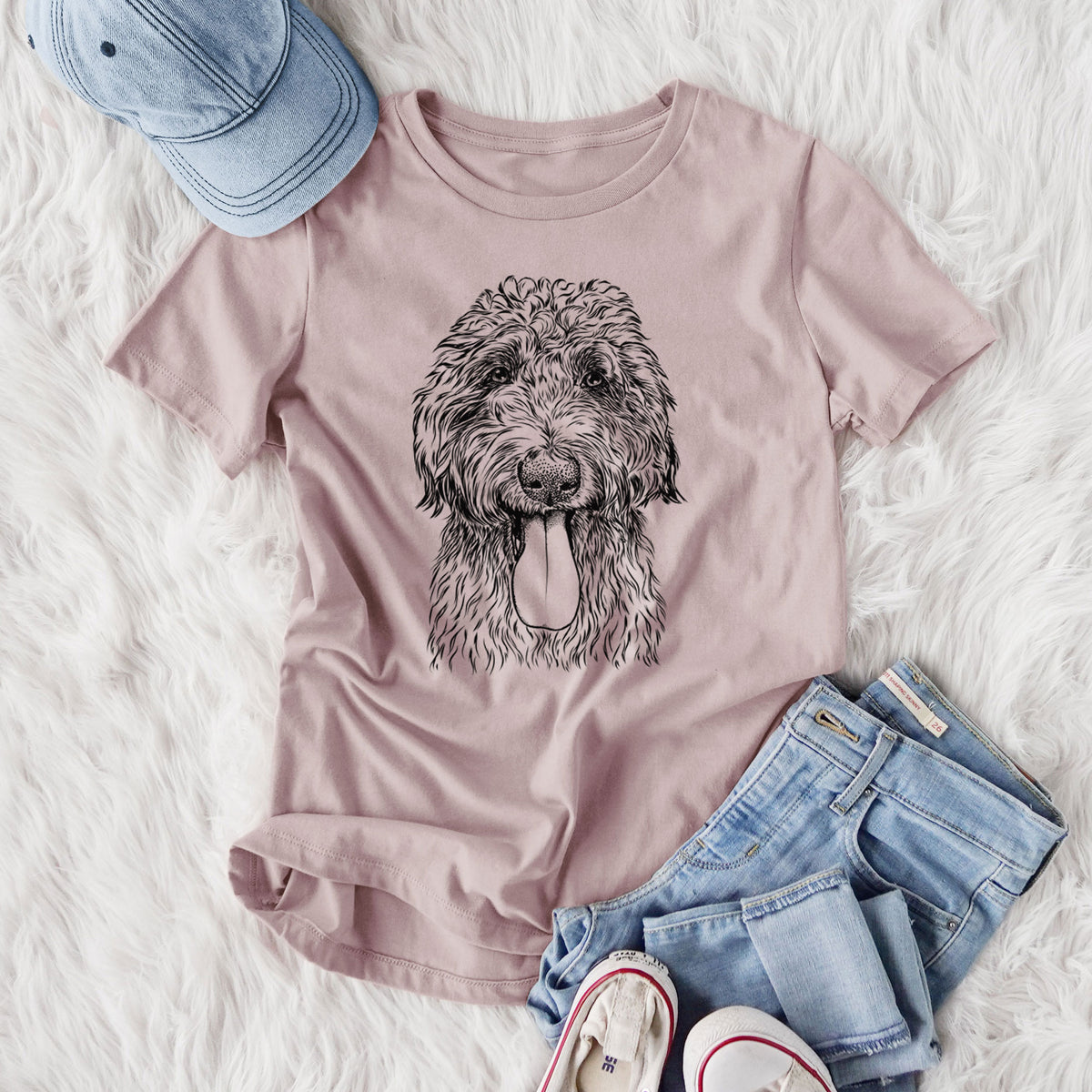 Bare CiCi Paulk the Aussiedoodle - Women's Lightweight Relaxed Fit 100% Cotton Crewneck