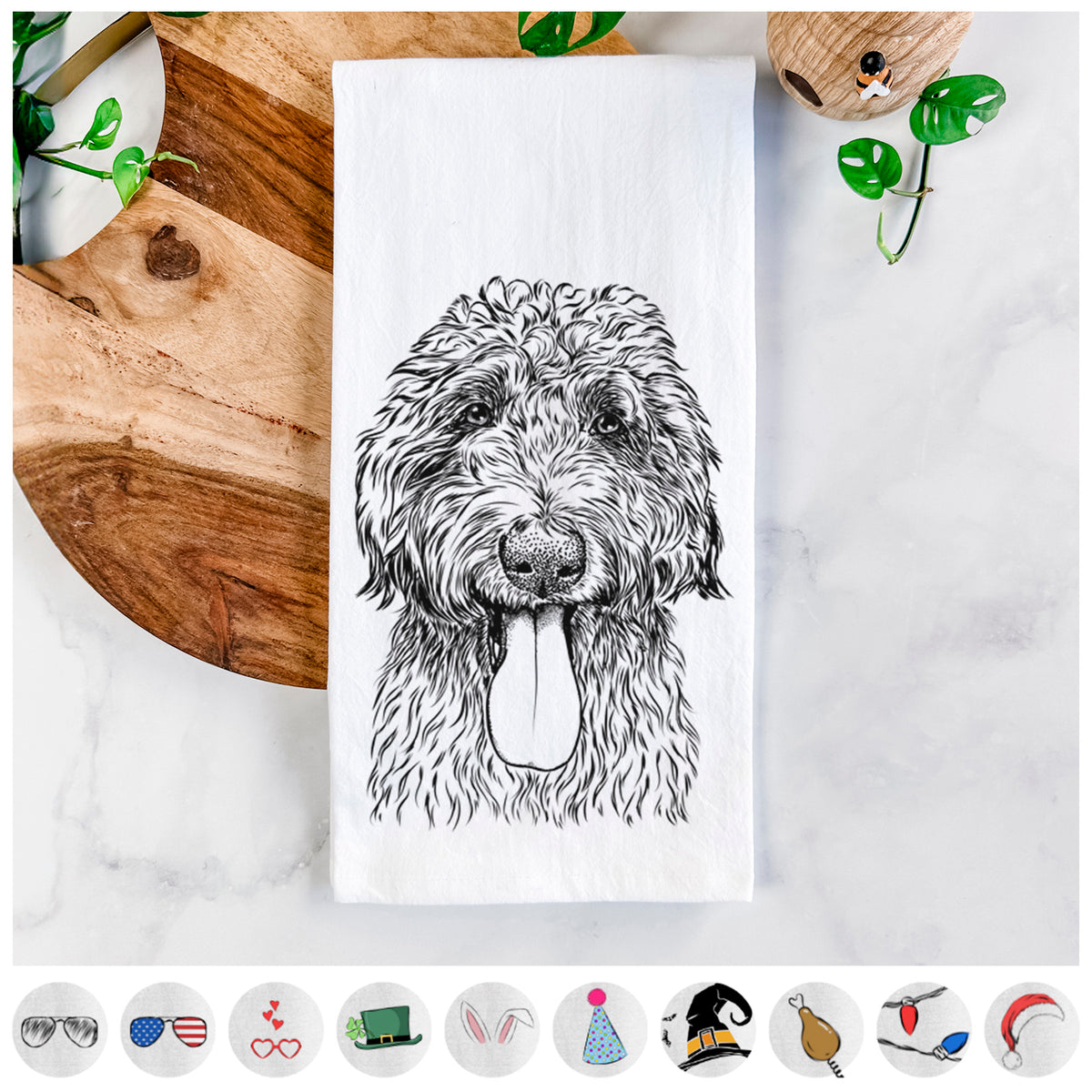 CiCi Paulk the Aussiedoodle Tea Towel