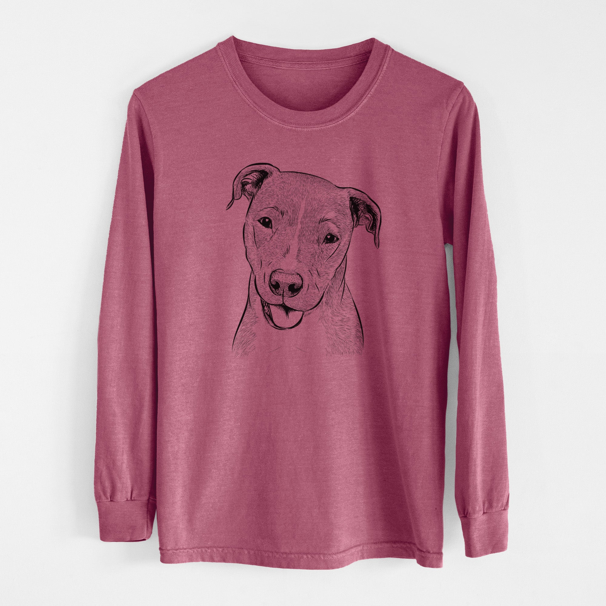 Bare Claiborne the American Staffordshire Terrier - Men's Heavyweight 100% Cotton Long Sleeve