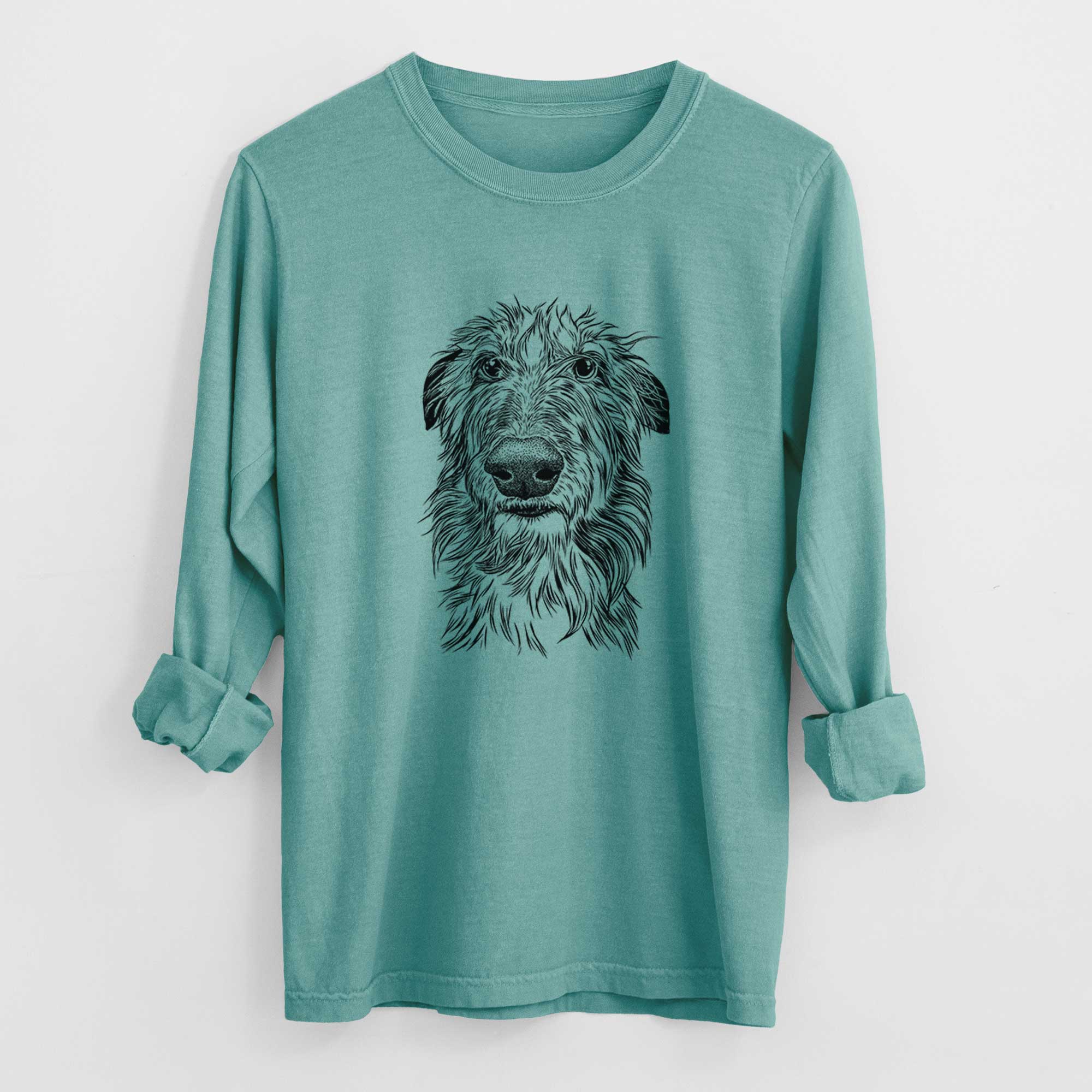 Bare Cleod the Scottish Deerhound - Men's Heavyweight 100% Cotton Long Sleeve