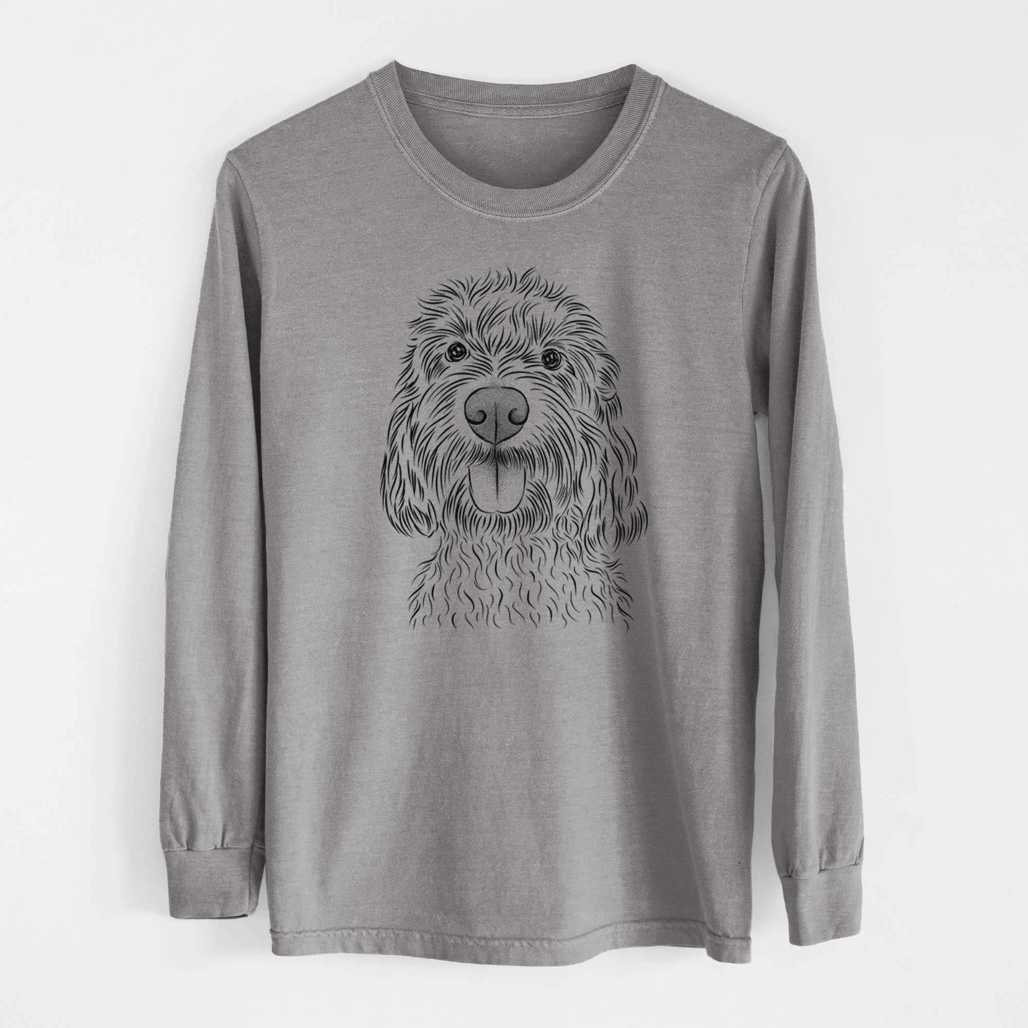 Bare Clover the Cockapoo - Men's Heavyweight 100% Cotton Long Sleeve