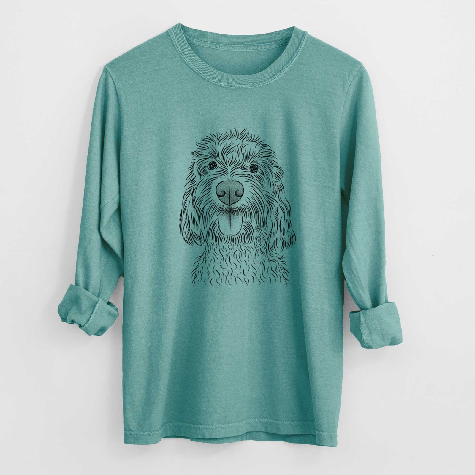 Bare Clover the Cockapoo - Men's Heavyweight 100% Cotton Long Sleeve