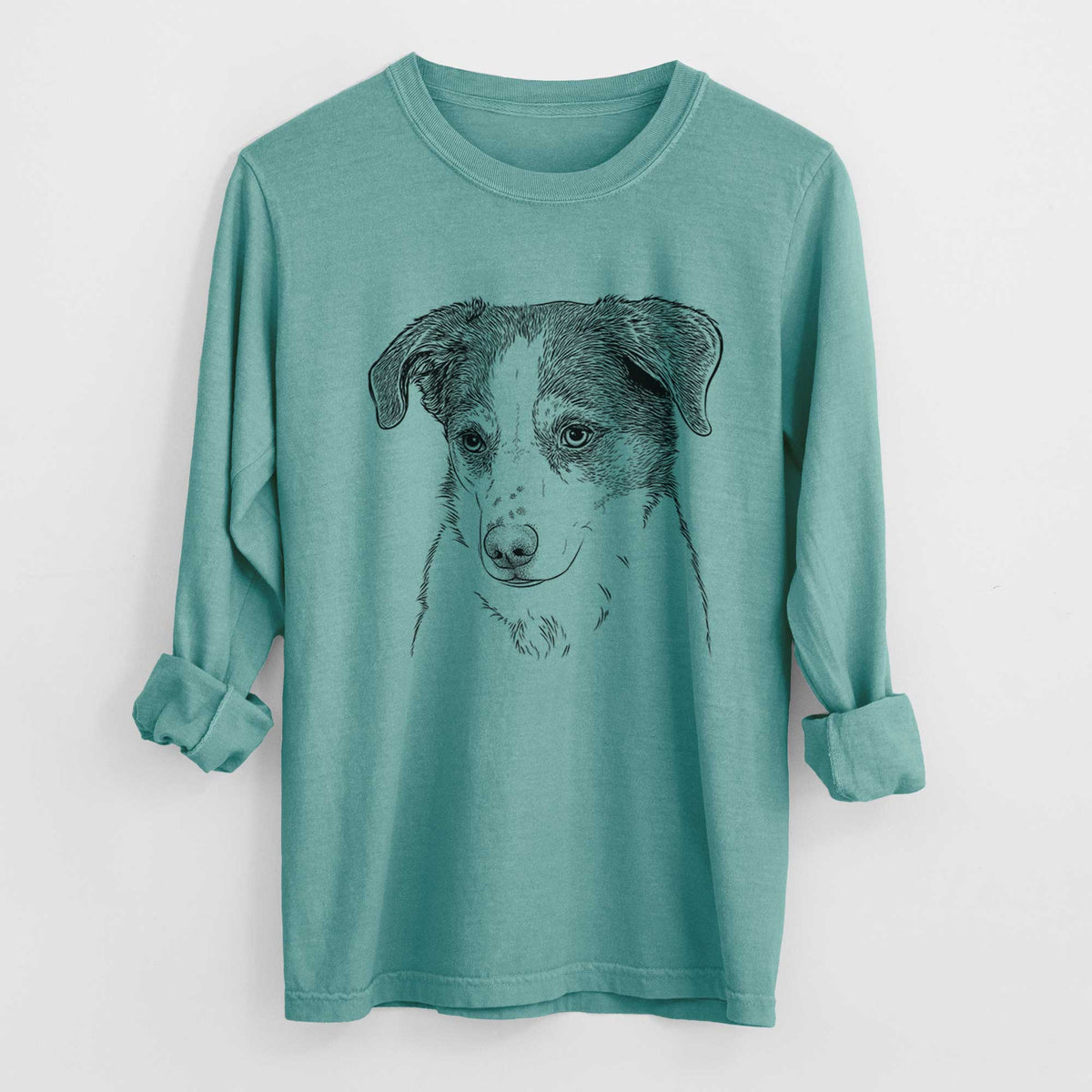 Bare Coco the Beagle Mix - Men's Heavyweight 100% Cotton Long Sleeve