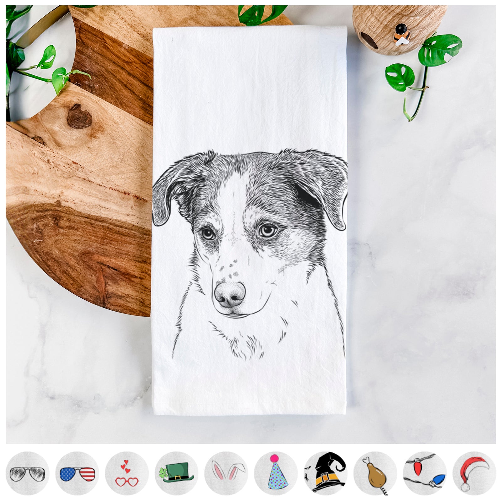 Coco the Beagle Mix Tea Towel