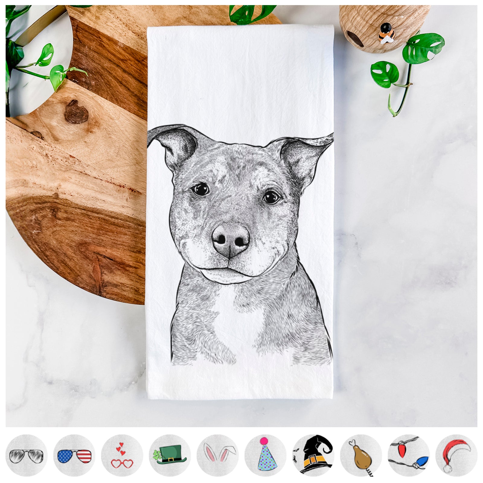 Cody the Catahoula Mix Tea Towel