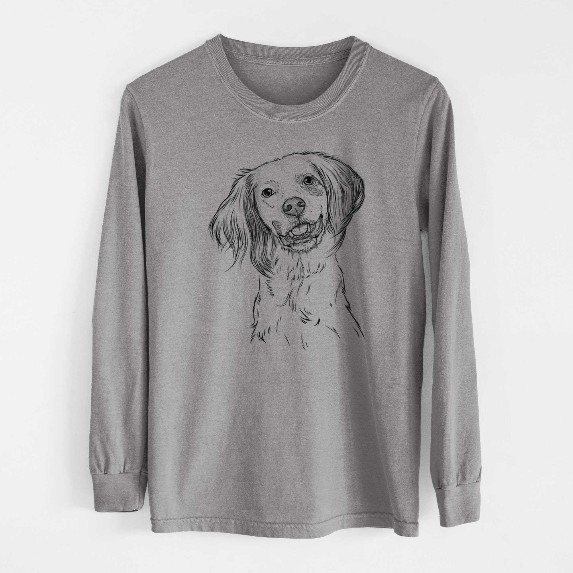 Bare Cooper the English Setter - Men's Heavyweight 100% Cotton Long Sleeve