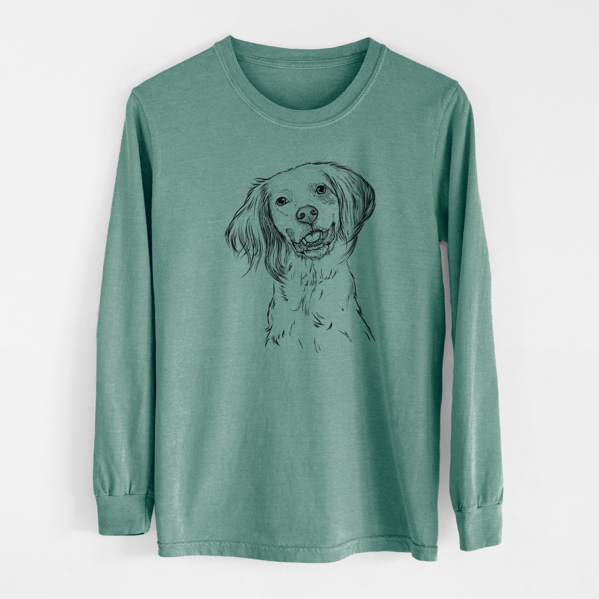 Bare Cooper the English Setter - Men's Heavyweight 100% Cotton Long Sleeve