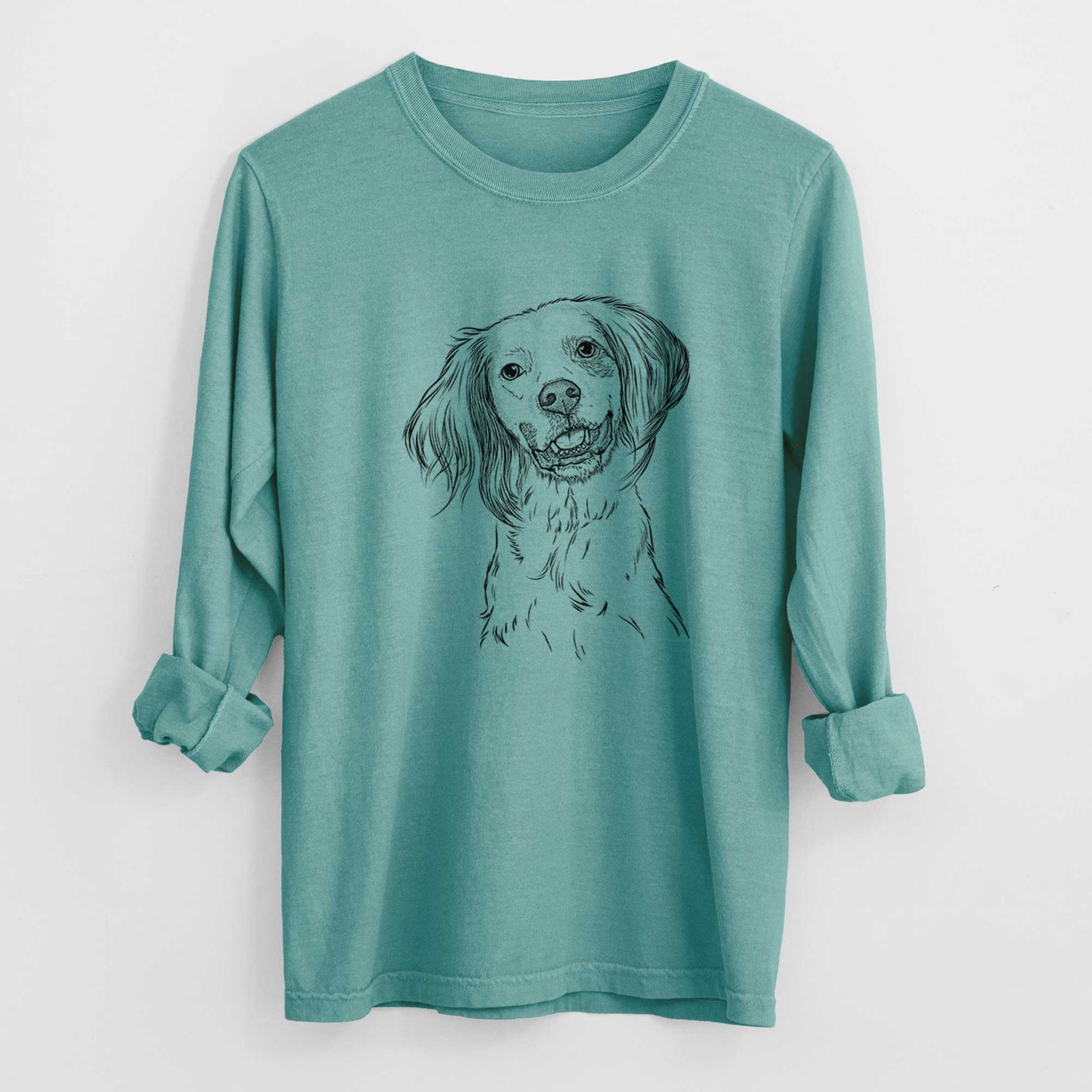 Bare Cooper the English Setter - Men's Heavyweight 100% Cotton Long Sleeve