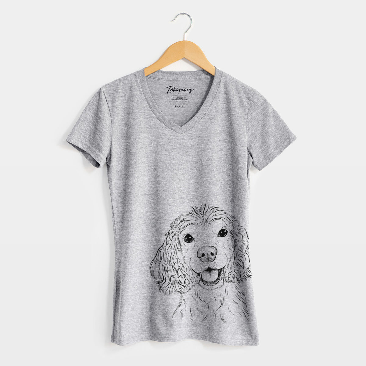 Bare Cricket the American Cocker Spaniel - Women's V-neck Shirt