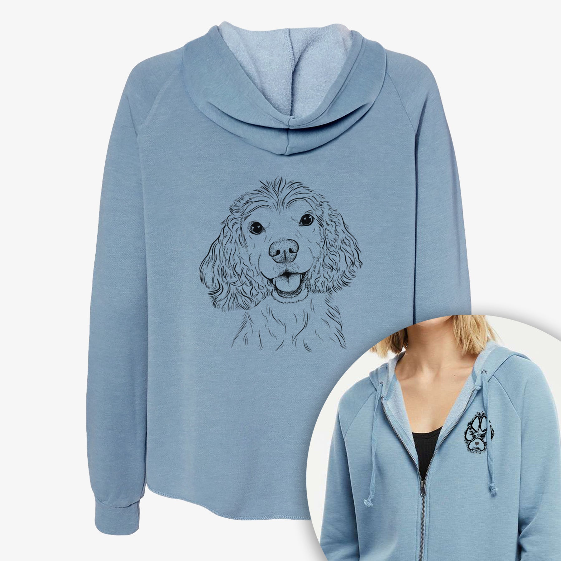 Cricket the American Cocker Spaniel - Women's Cali Wave Zip-Up Sweatshirt