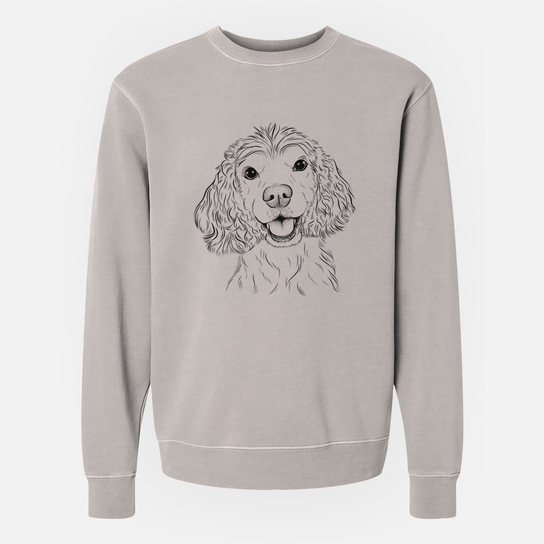 Bare Cricket the American Cocker Spaniel - Unisex Pigment Dyed Crew Sweatshirt