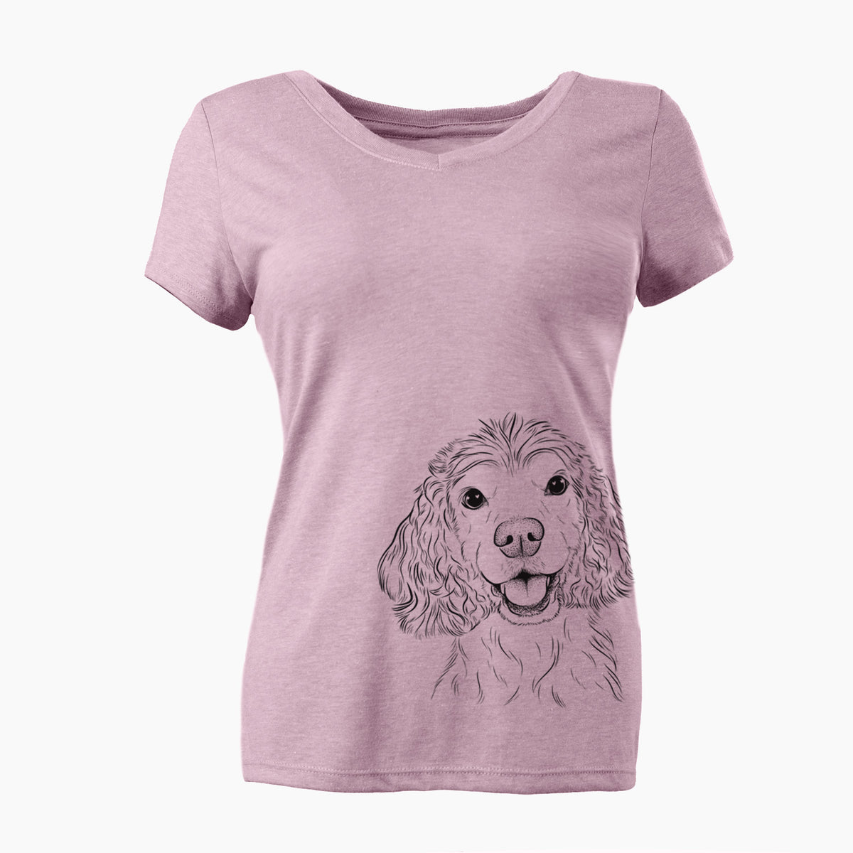 Bare Cricket the American Cocker Spaniel - Women's V-neck Shirt