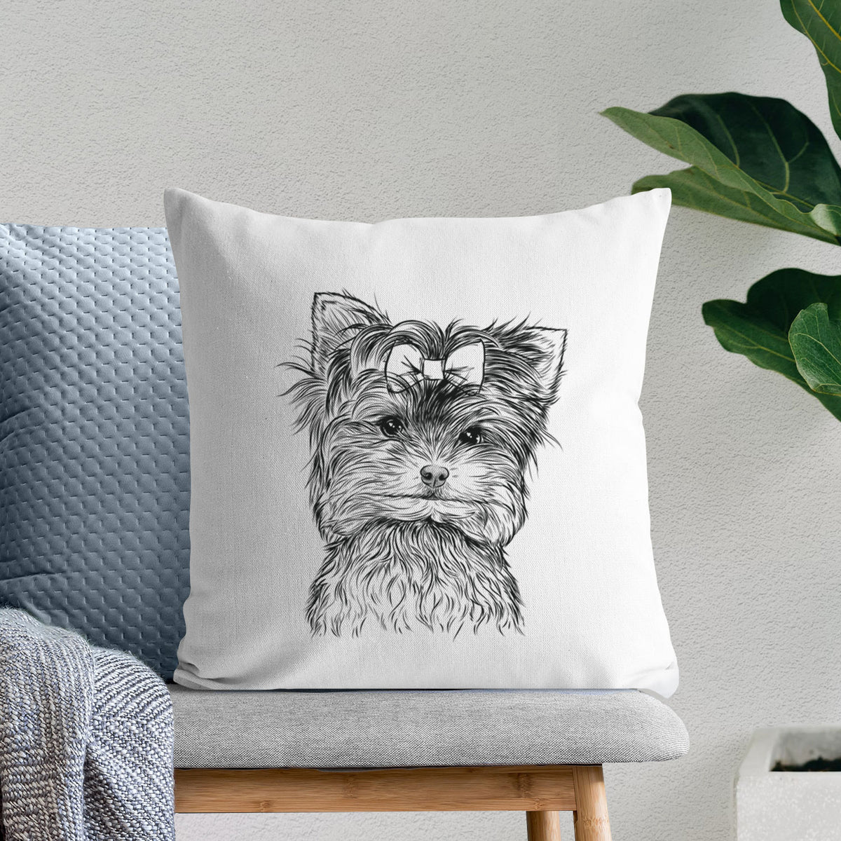 Cricket the Biewer Terrier - Throw Pillow Cover
