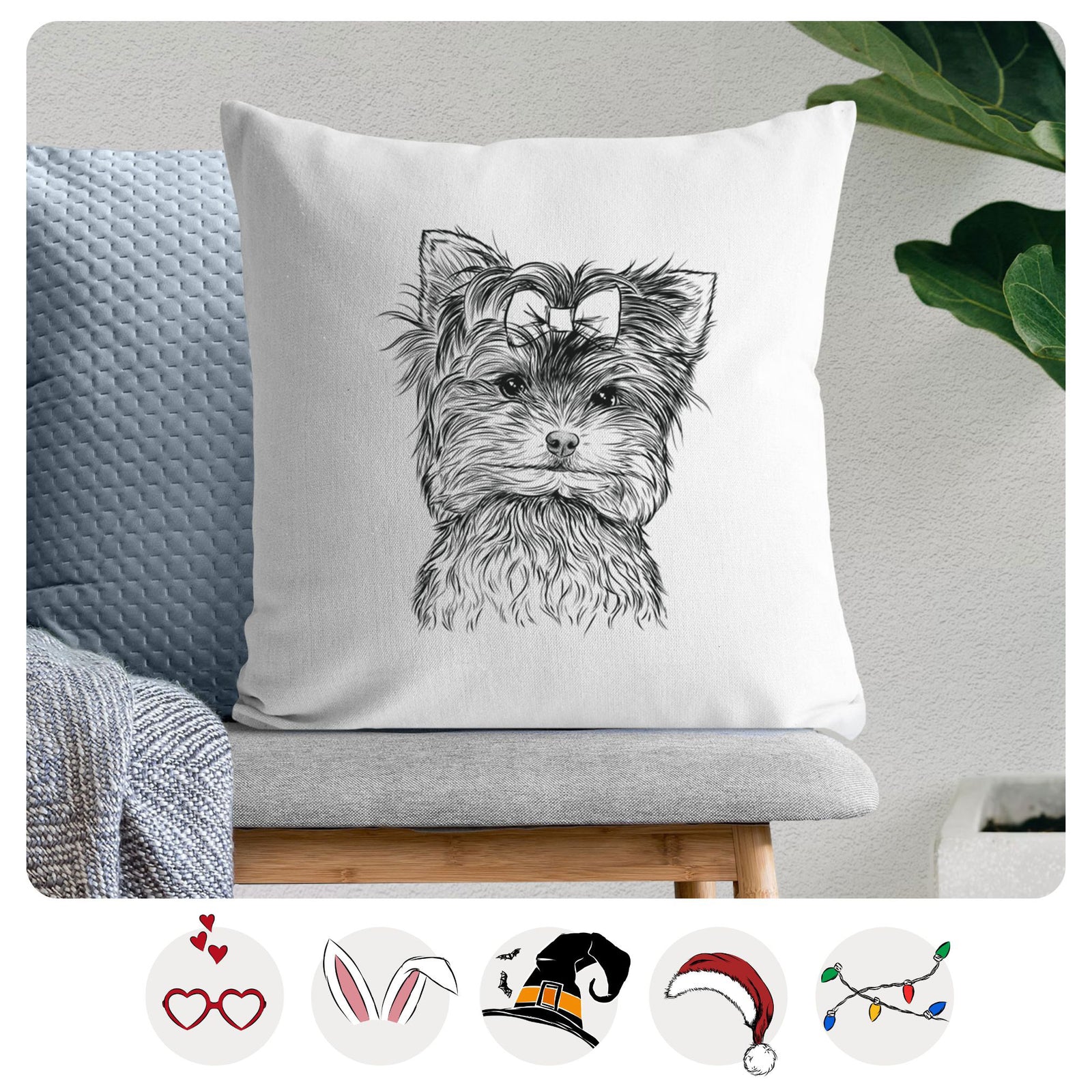 Cricket the Biewer Terrier - Throw Pillow Cover