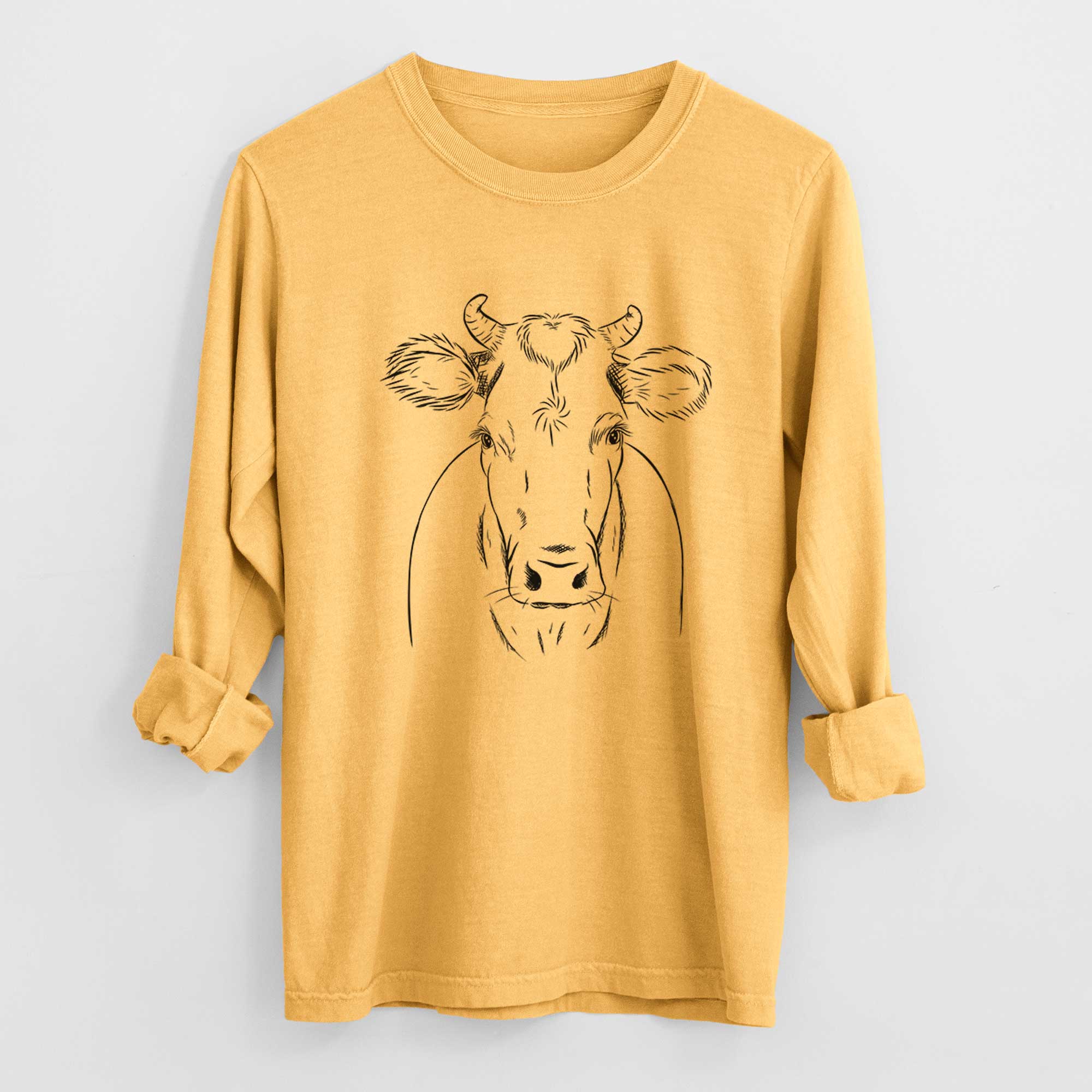 Bare Cruz the Cow - Men's Heavyweight 100% Cotton Long Sleeve