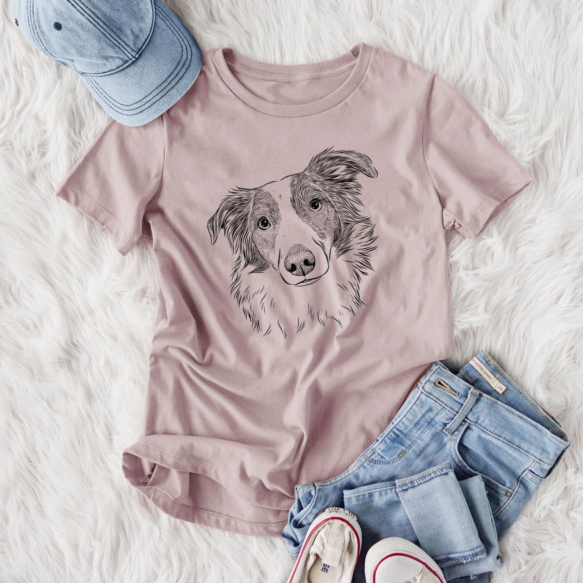 Bare Cyclone the Australian Shepherd - Women's Lightweight Relaxed Fit 100% Cotton Crewneck