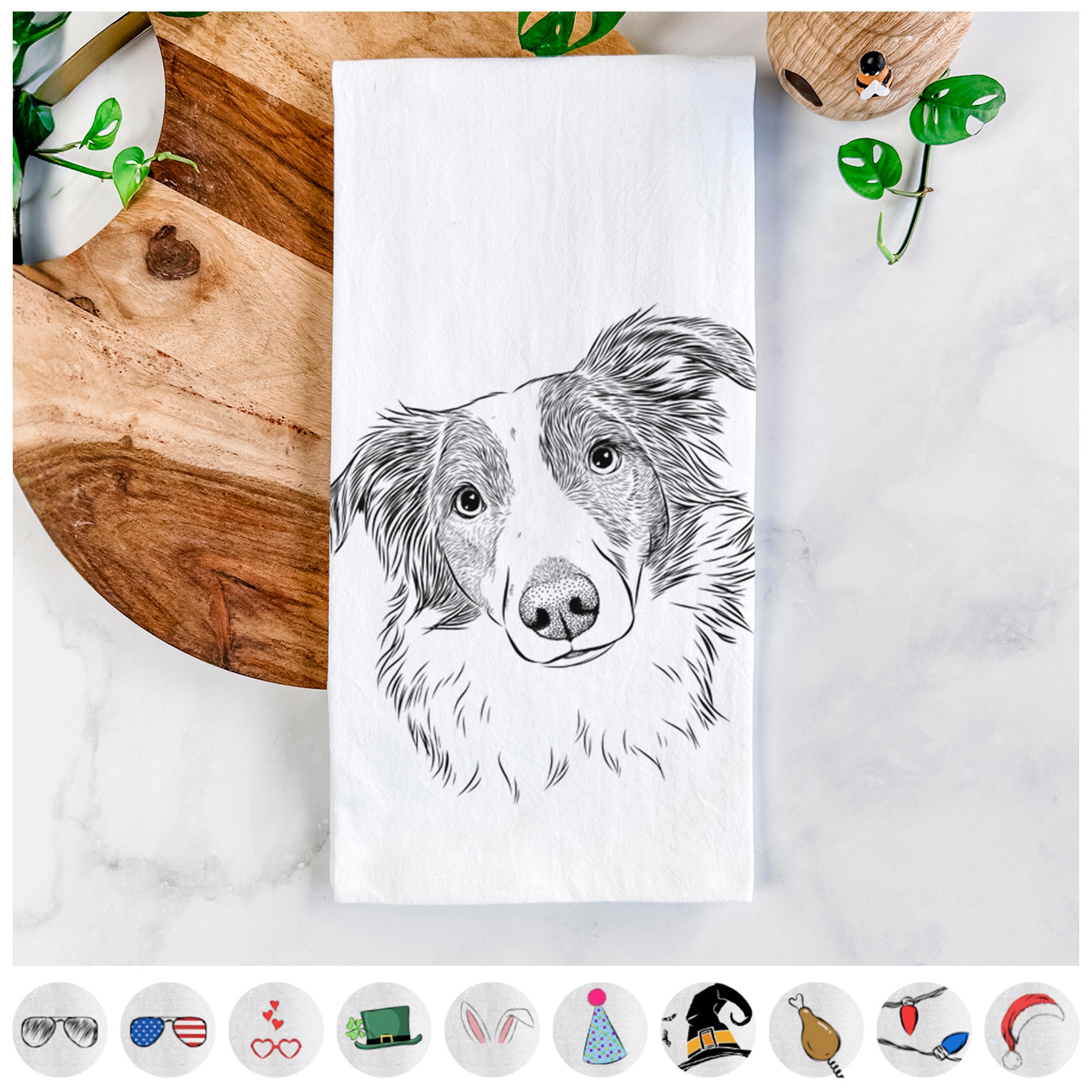 Cyclone the Australian Shepherd Tea Towel