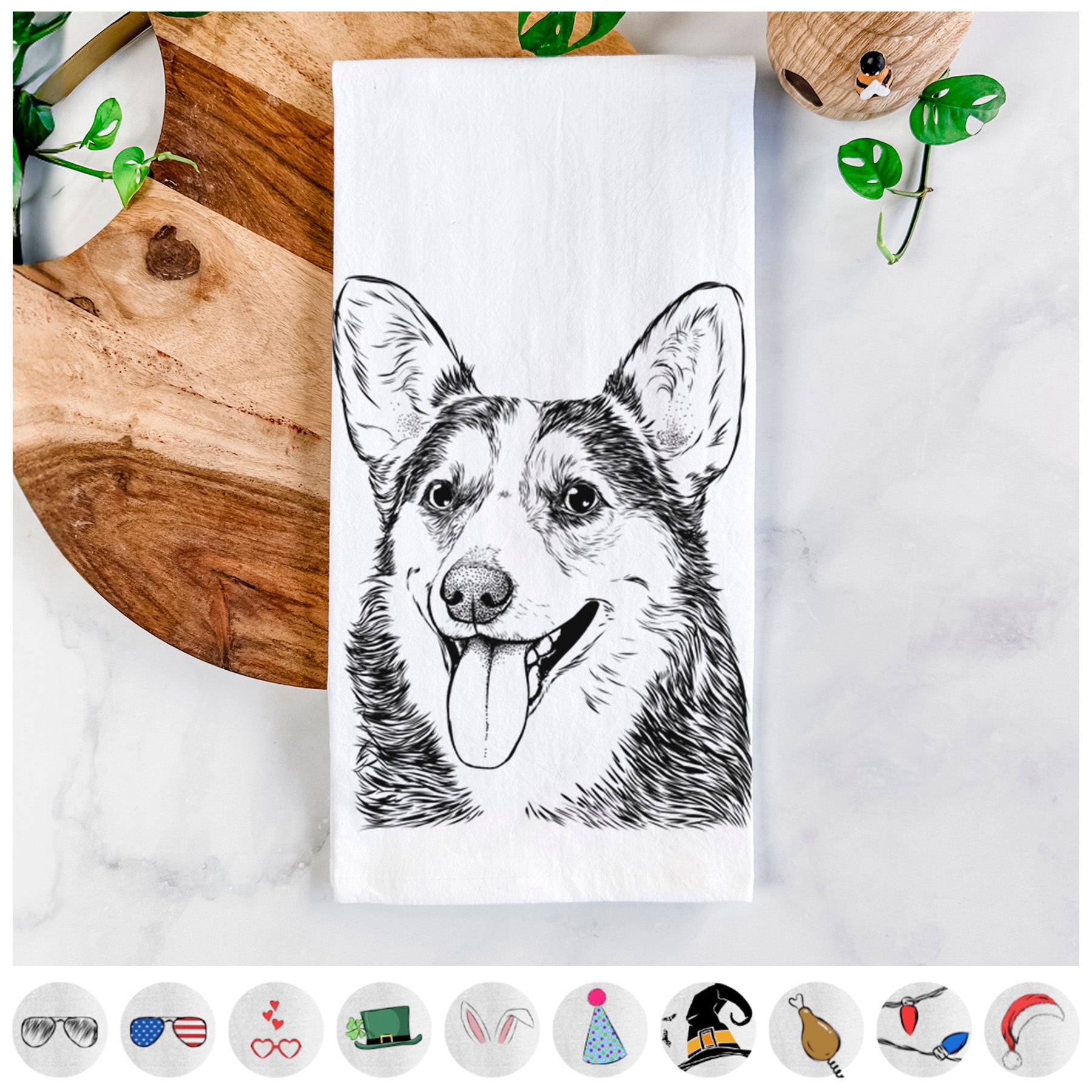 Darma the Corgi Tea Towel