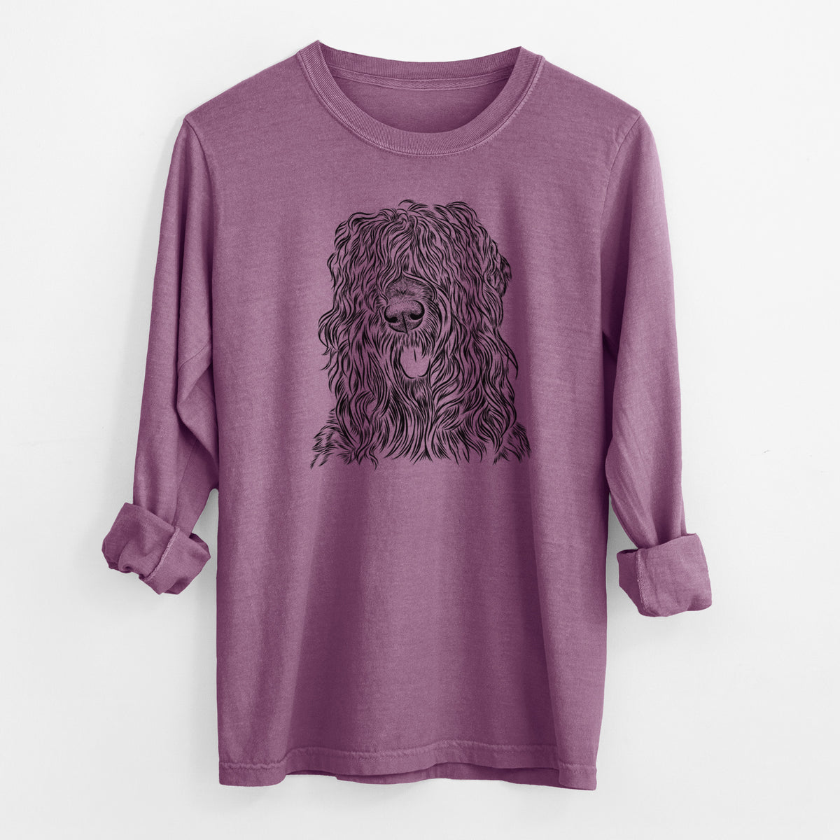 Bare Darryl the Black Russian Terrier - Men's Heavyweight 100% Cotton Long Sleeve