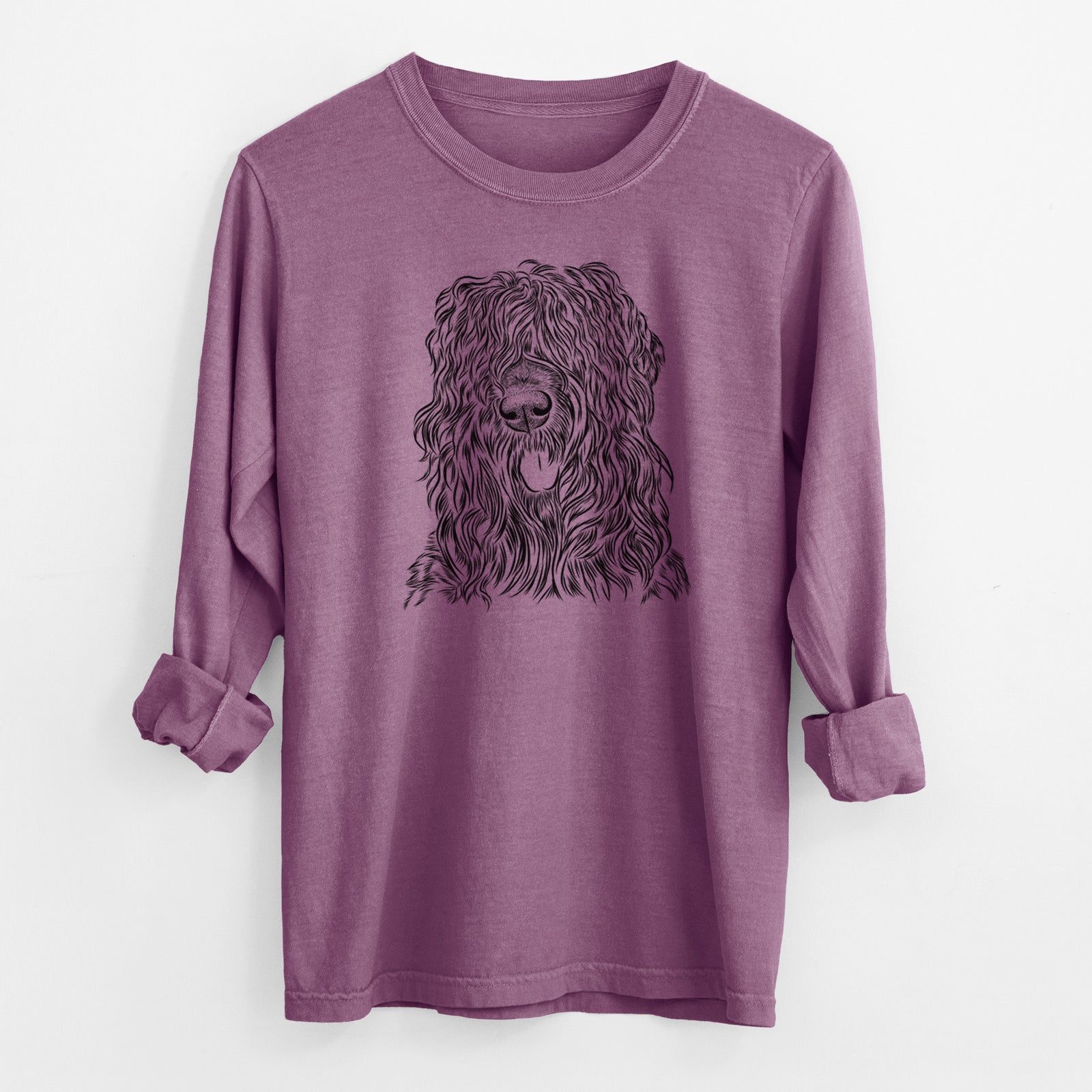 Bare Darryl the Black Russian Terrier - Men's Heavyweight 100% Cotton Long Sleeve