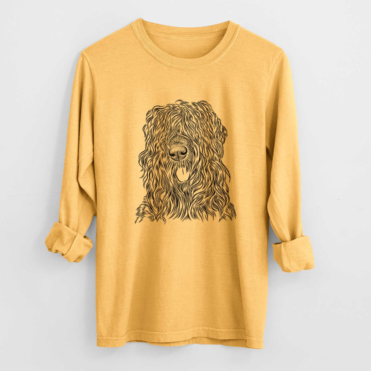 Bare Darryl the Black Russian Terrier - Men's Heavyweight 100% Cotton Long Sleeve