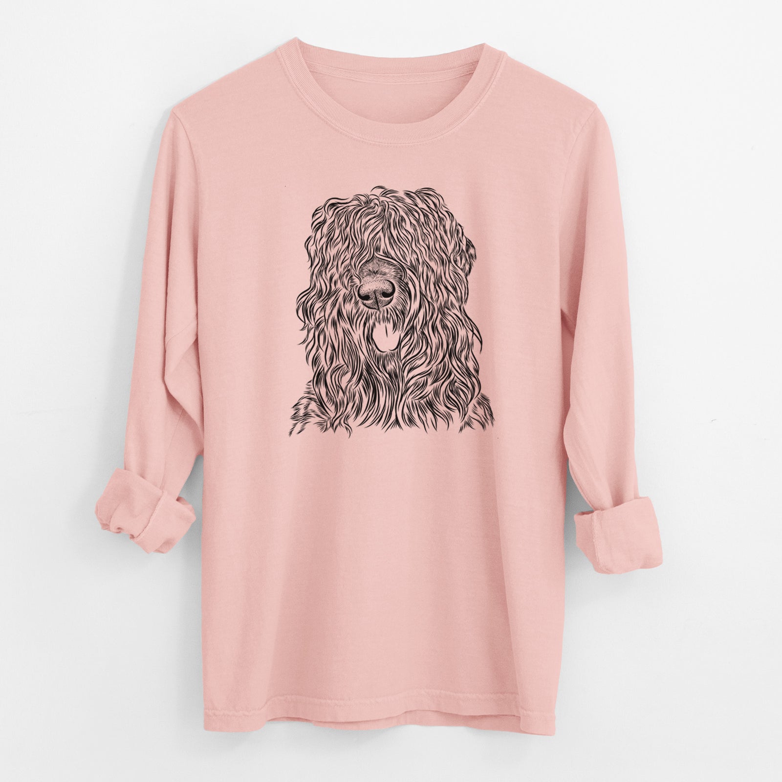 Bare Darryl the Black Russian Terrier - Men's Heavyweight 100% Cotton Long Sleeve