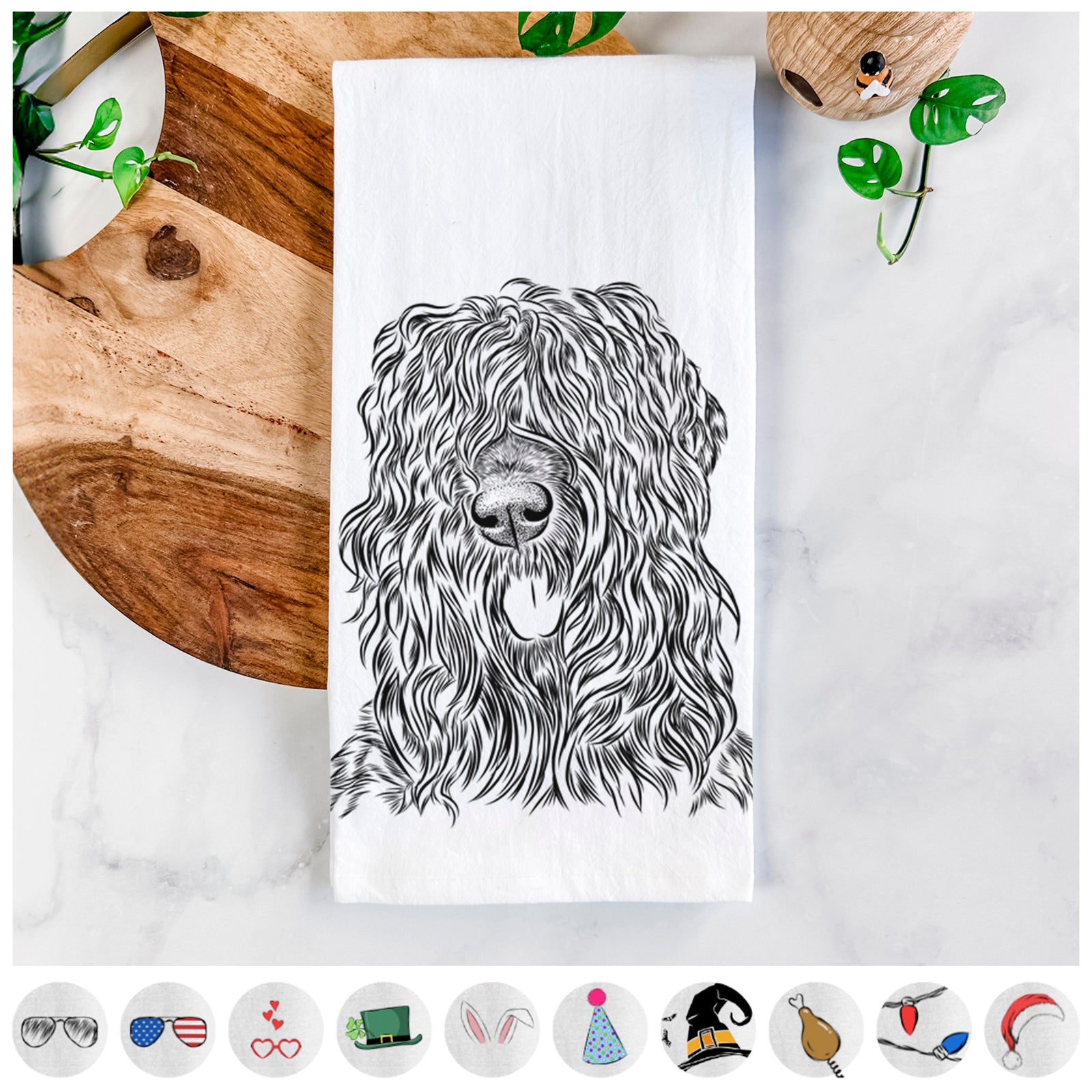 Darryl the Black Russian Terrier Tea Towel