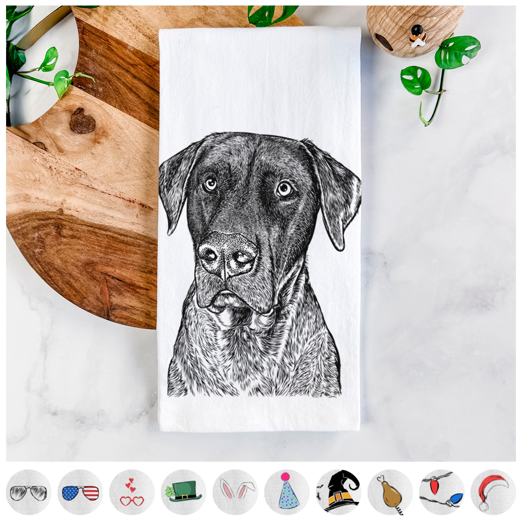 David the Boxador Tea Towel