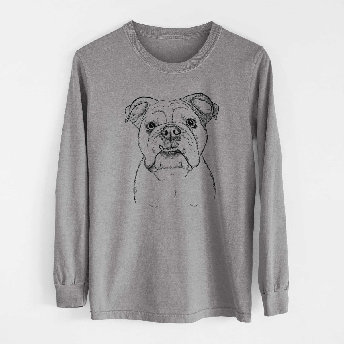 Bare Dazy the English Bulldog - Men's Heavyweight 100% Cotton Long Sleeve