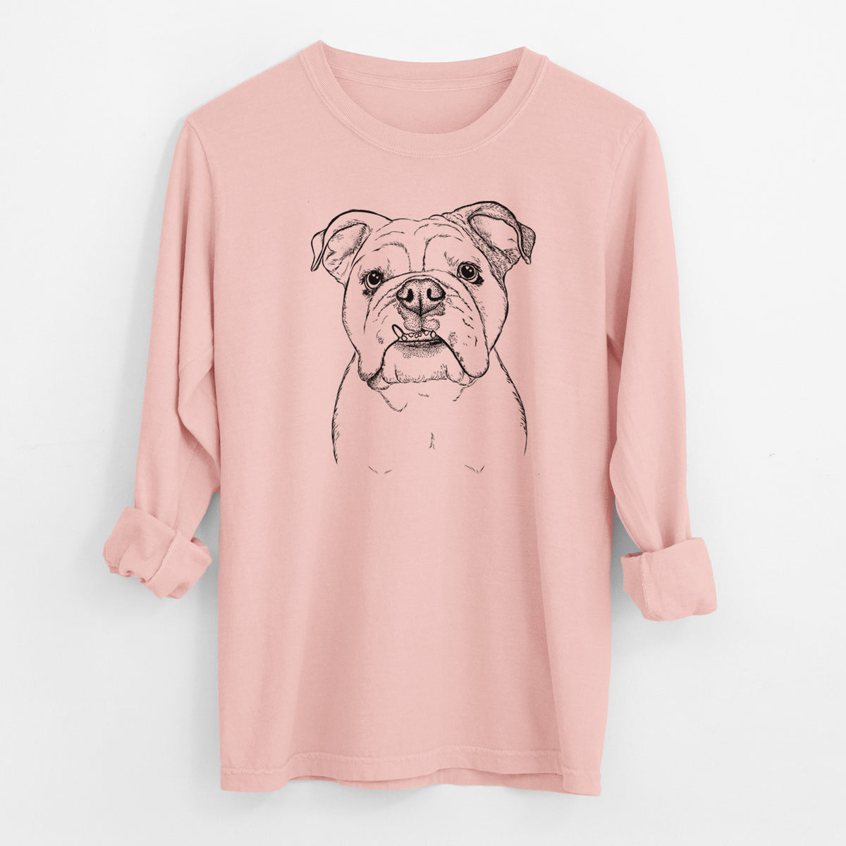 Bare Dazy the English Bulldog - Men's Heavyweight 100% Cotton Long Sleeve
