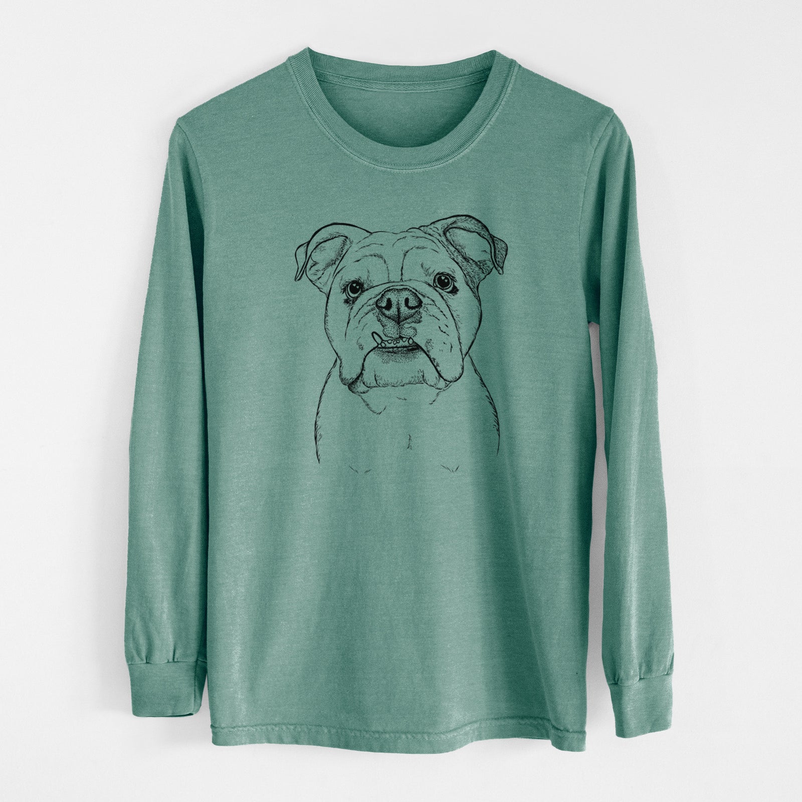 Bare Dazy the English Bulldog - Men's Heavyweight 100% Cotton Long Sleeve