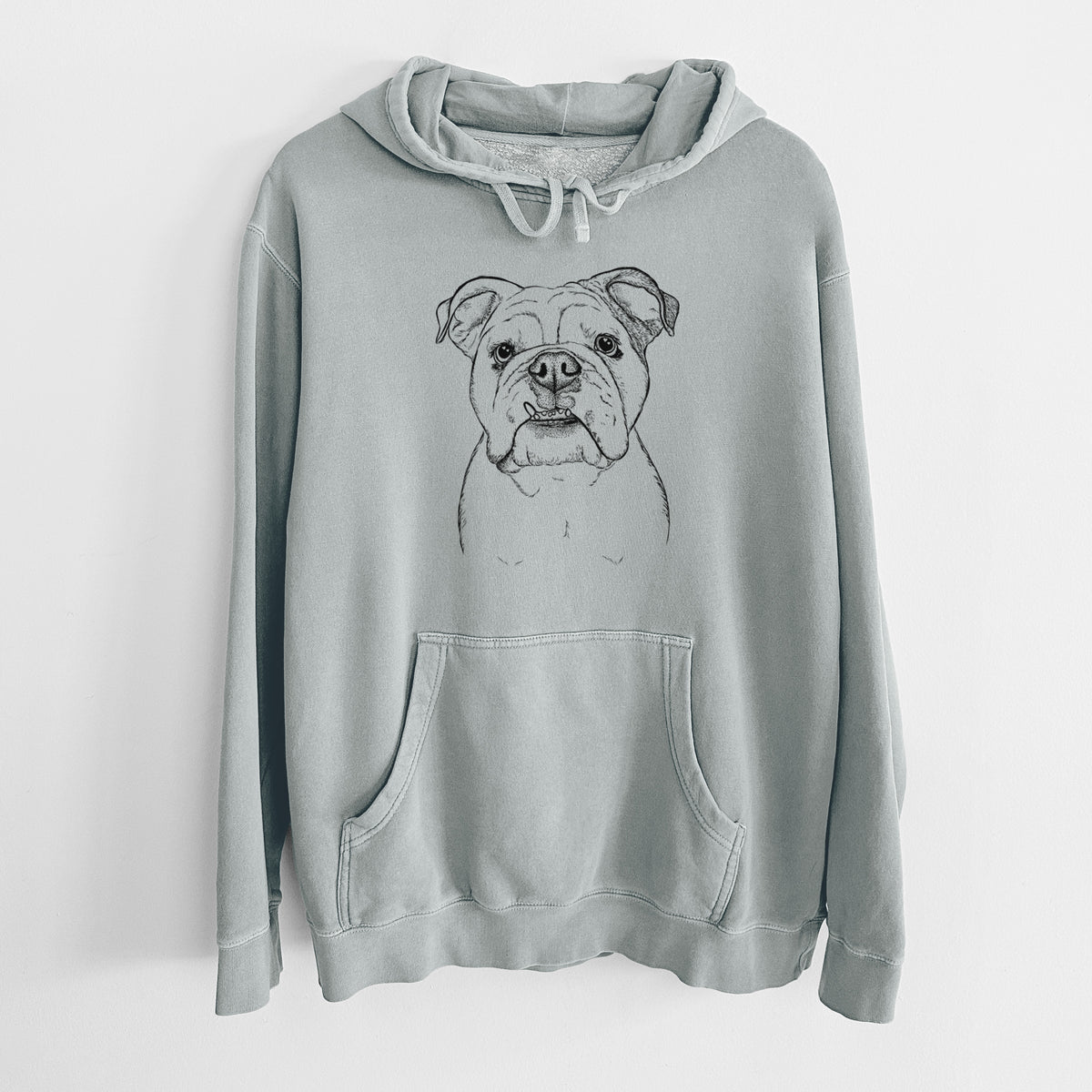 Bare Dazy the English Bulldog - Unisex Pigment Dyed Hoodie