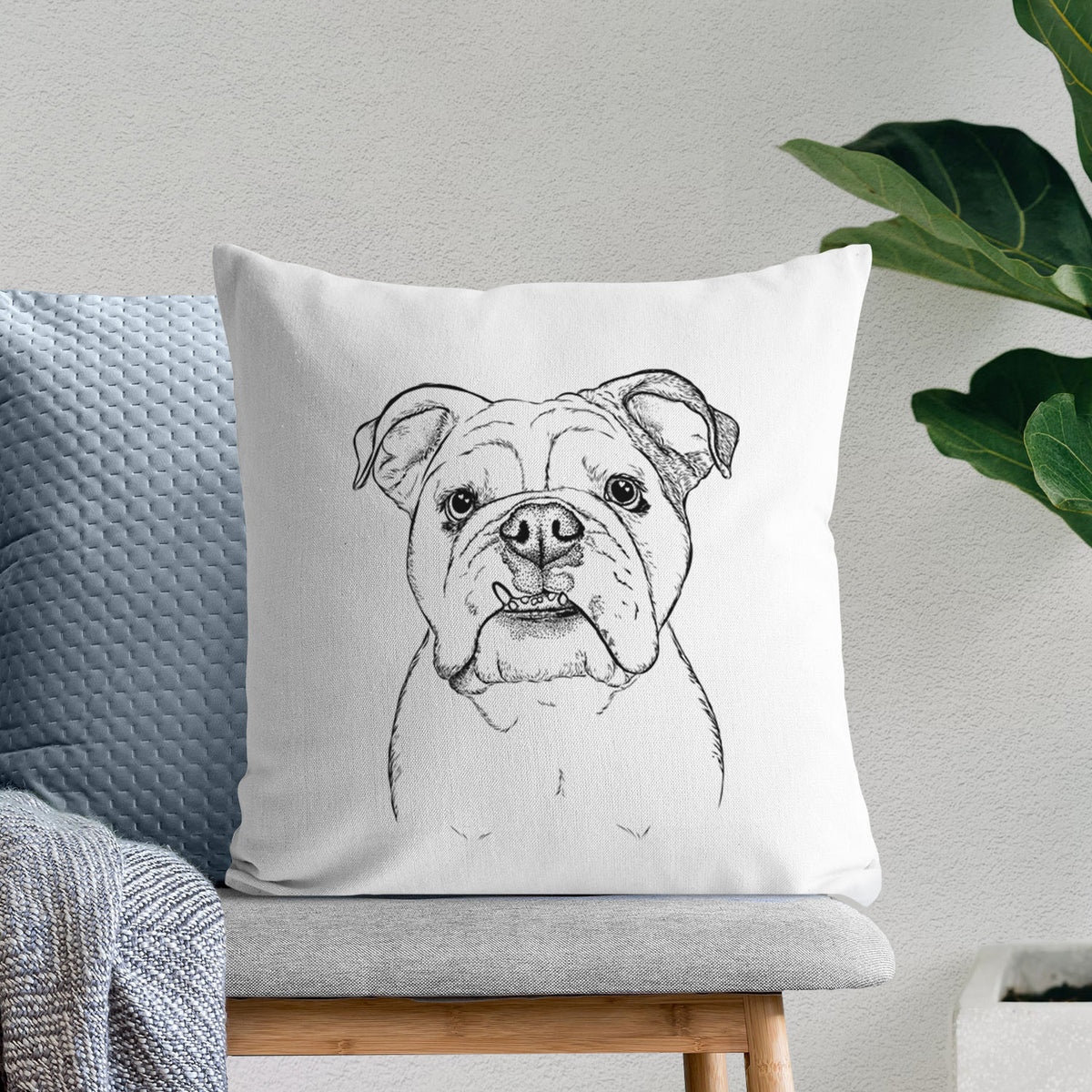 Dazy the English Bulldog - Throw Pillow Cover