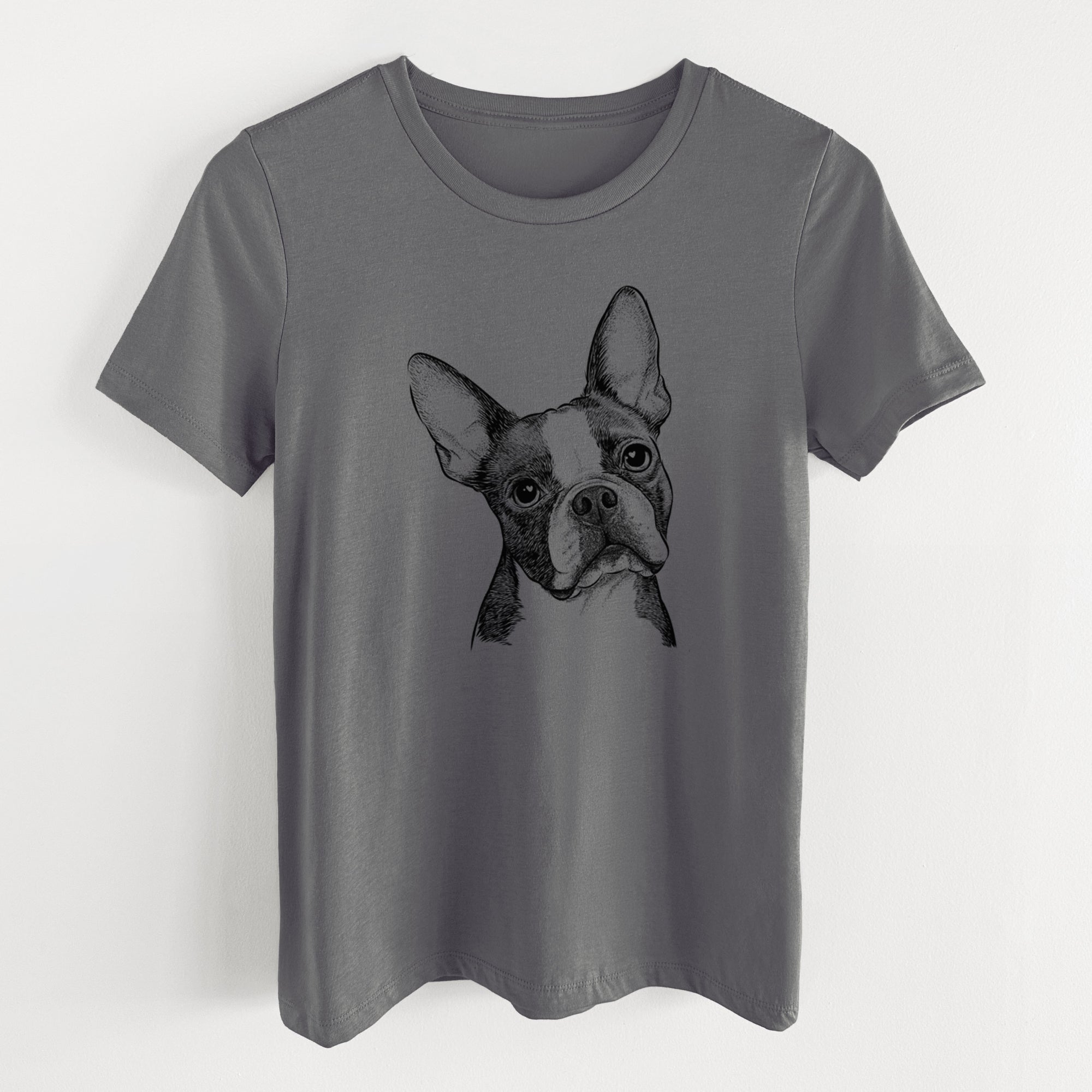 Bare Dee Dee the Boston Terrier - Women's Lightweight Relaxed Fit 100% Cotton Crewneck