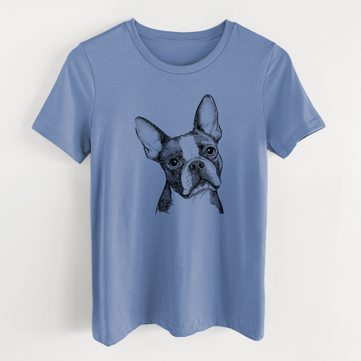 Bare Dee Dee the Boston Terrier - Women's Lightweight Relaxed Fit 100% Cotton Crewneck