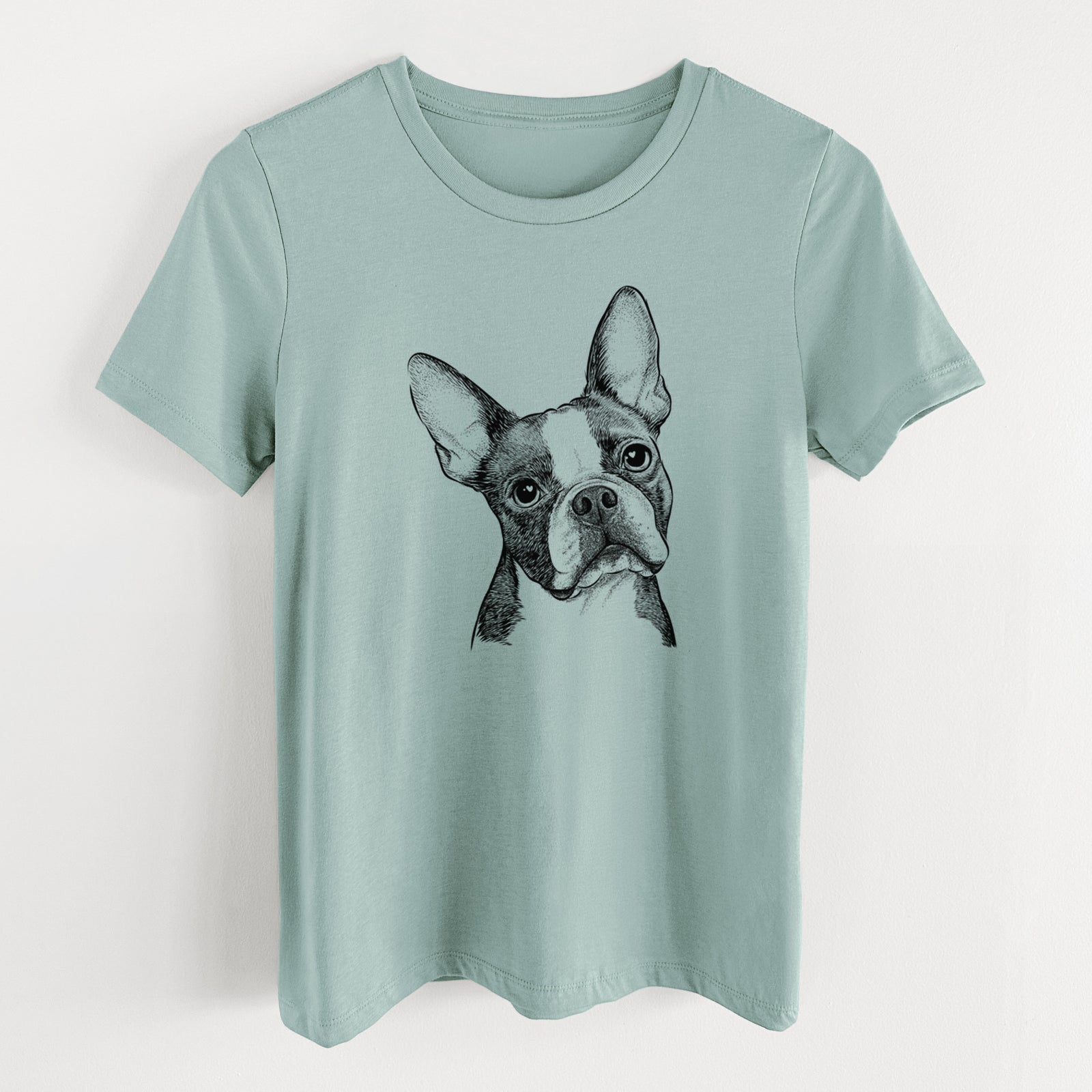Bare Dee Dee the Boston Terrier - Women's Lightweight Relaxed Fit 100% Cotton Crewneck
