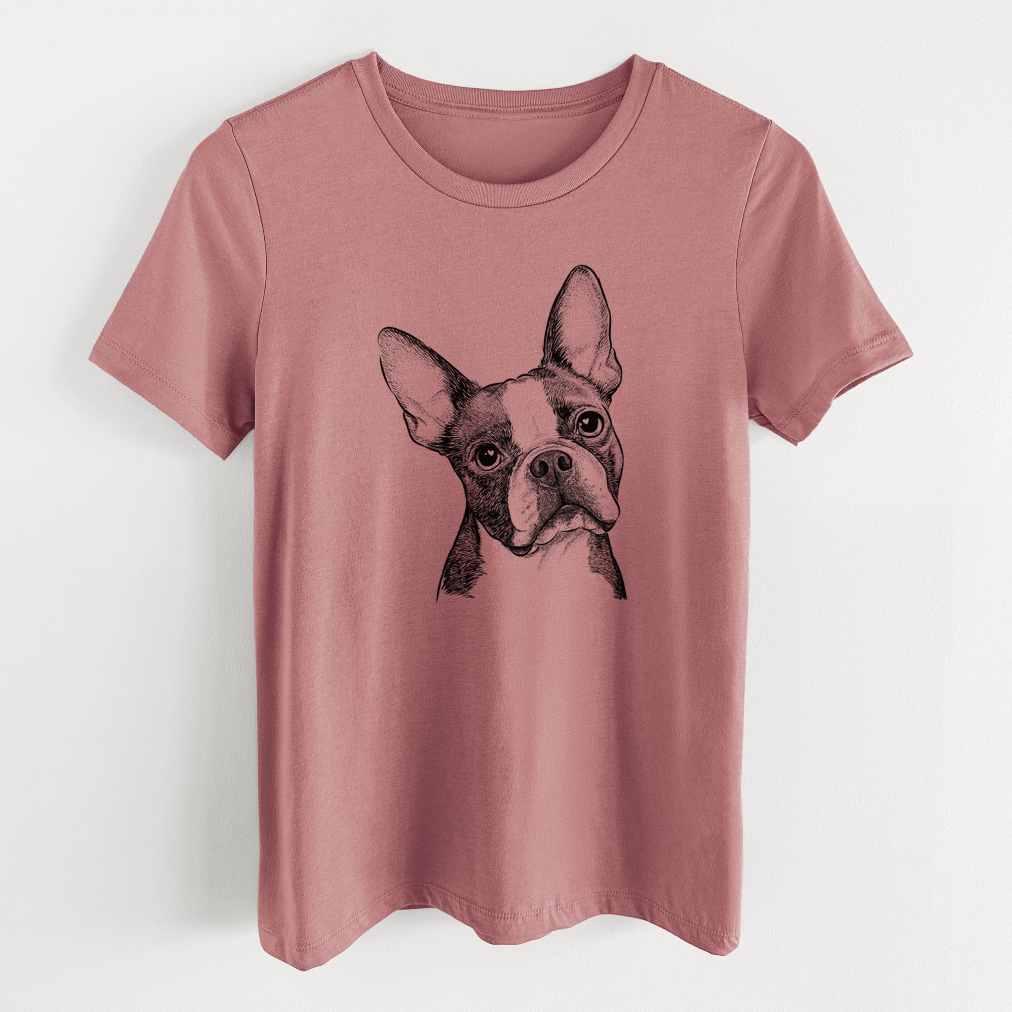 Bare Dee Dee the Boston Terrier - Women's Lightweight Relaxed Fit 100% Cotton Crewneck