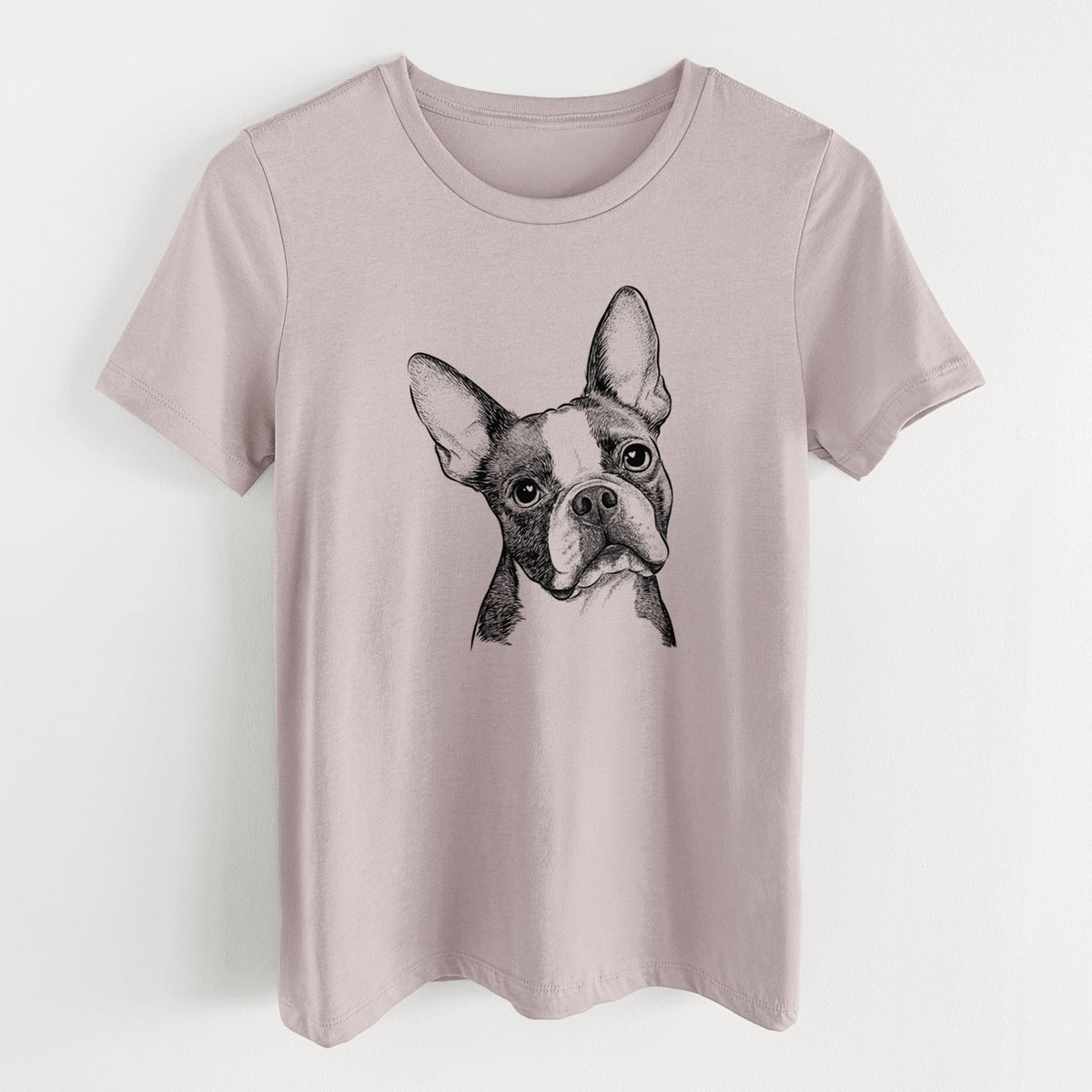 Bare Dee Dee the Boston Terrier - Women's Lightweight Relaxed Fit 100% Cotton Crewneck