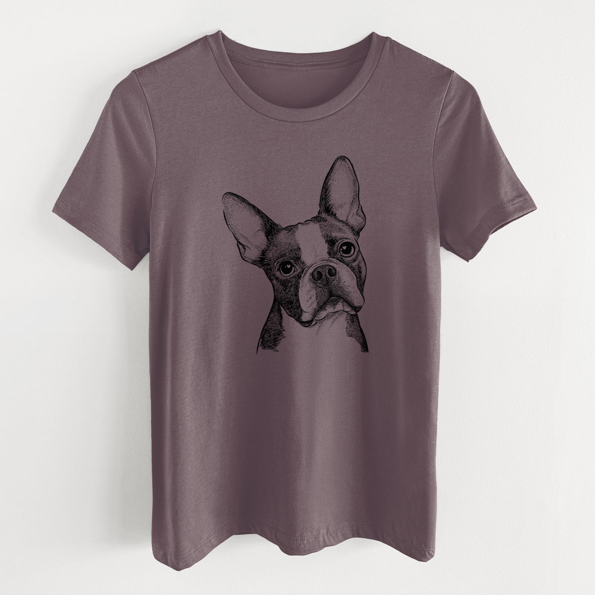 Bare Dee Dee the Boston Terrier - Women's Lightweight Relaxed Fit 100% Cotton Crewneck