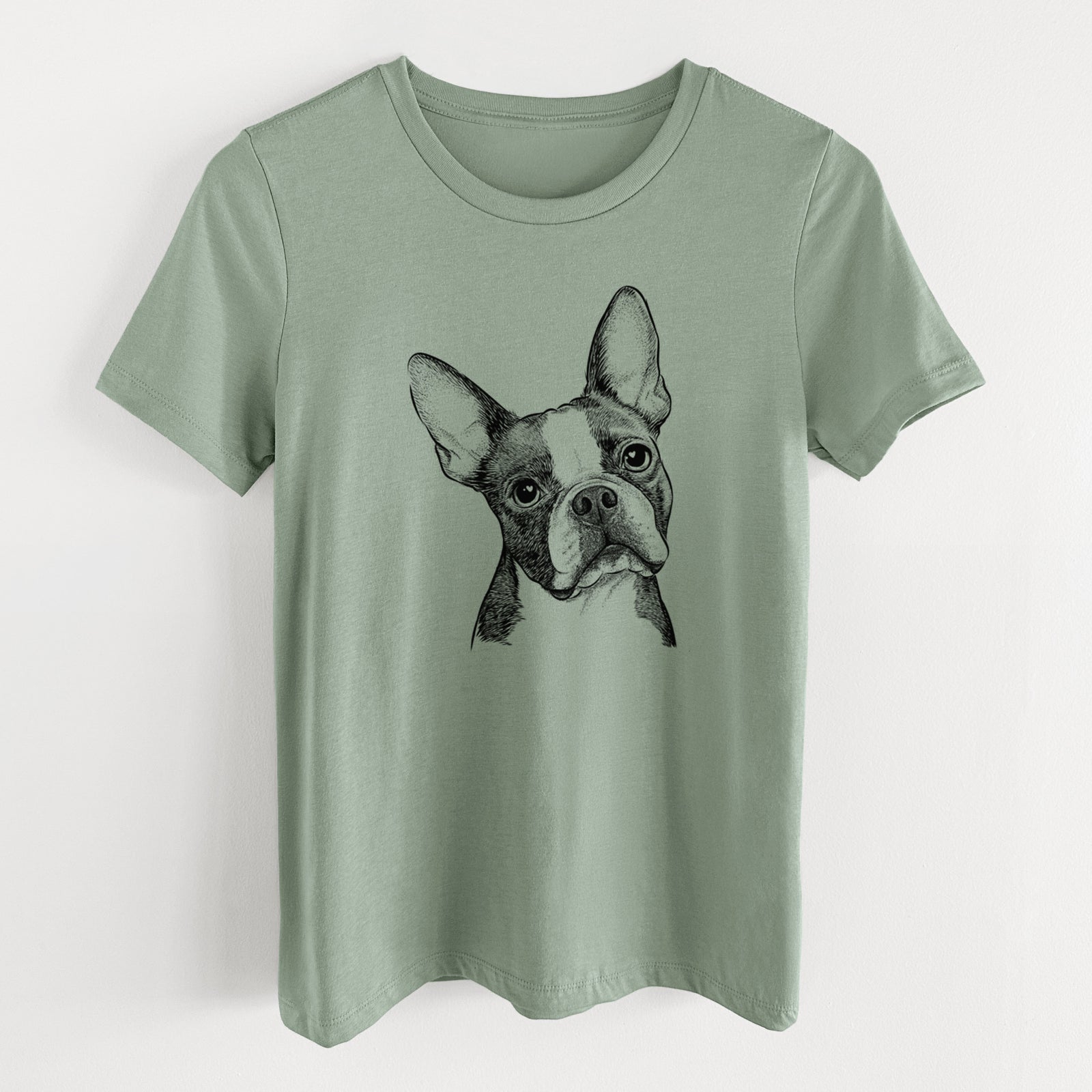 Bare Dee Dee the Boston Terrier - Women's Lightweight Relaxed Fit 100% Cotton Crewneck