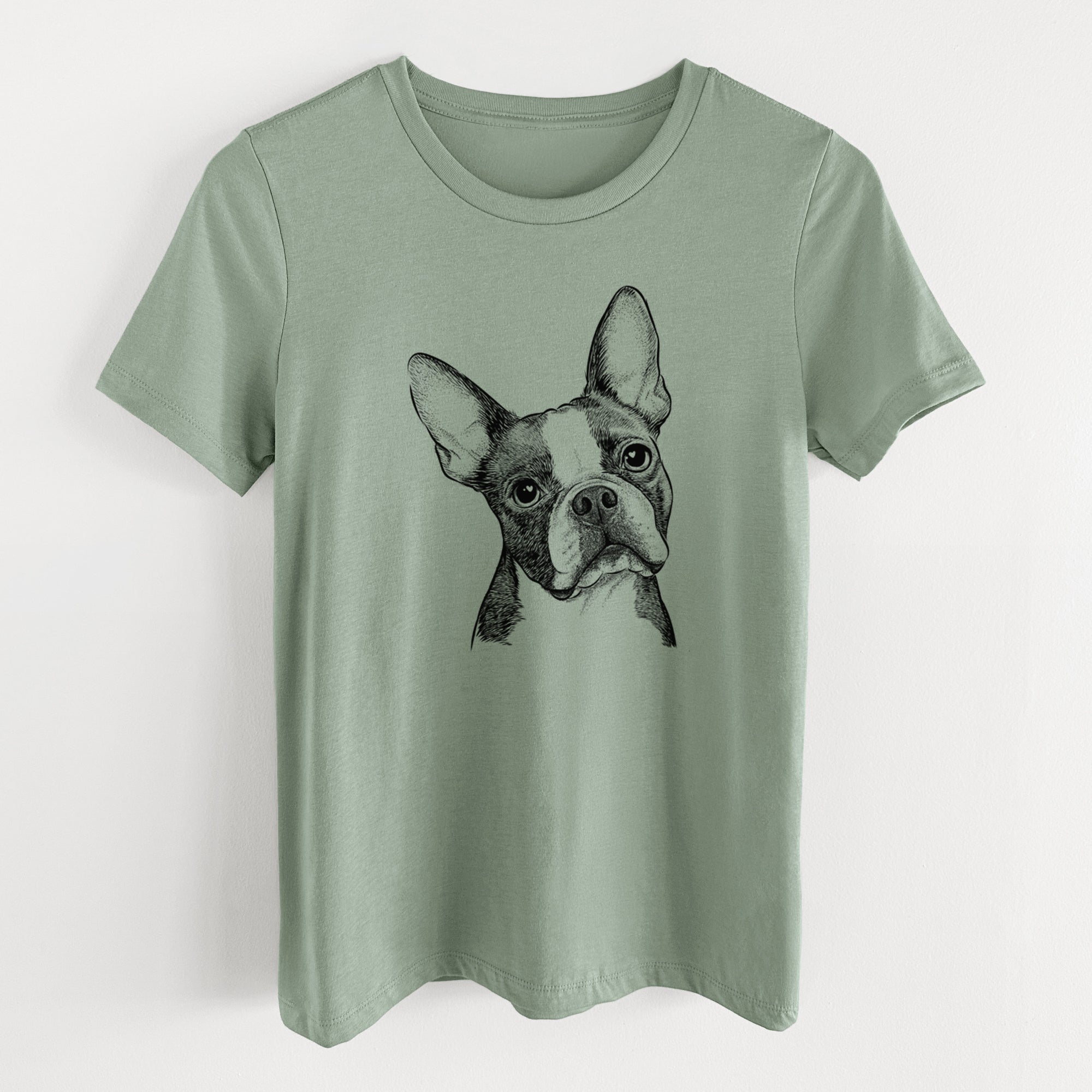 Bare Dee Dee the Boston Terrier - Women's Lightweight Relaxed Fit 100% Cotton Crewneck