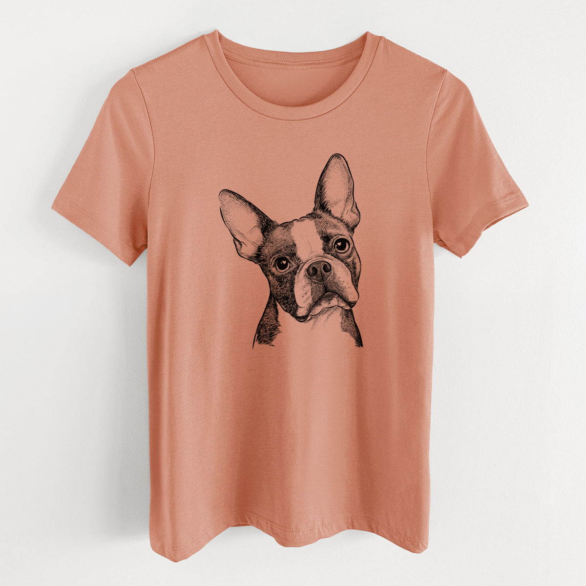 Bare Dee Dee the Boston Terrier - Women's Lightweight Relaxed Fit 100% Cotton Crewneck