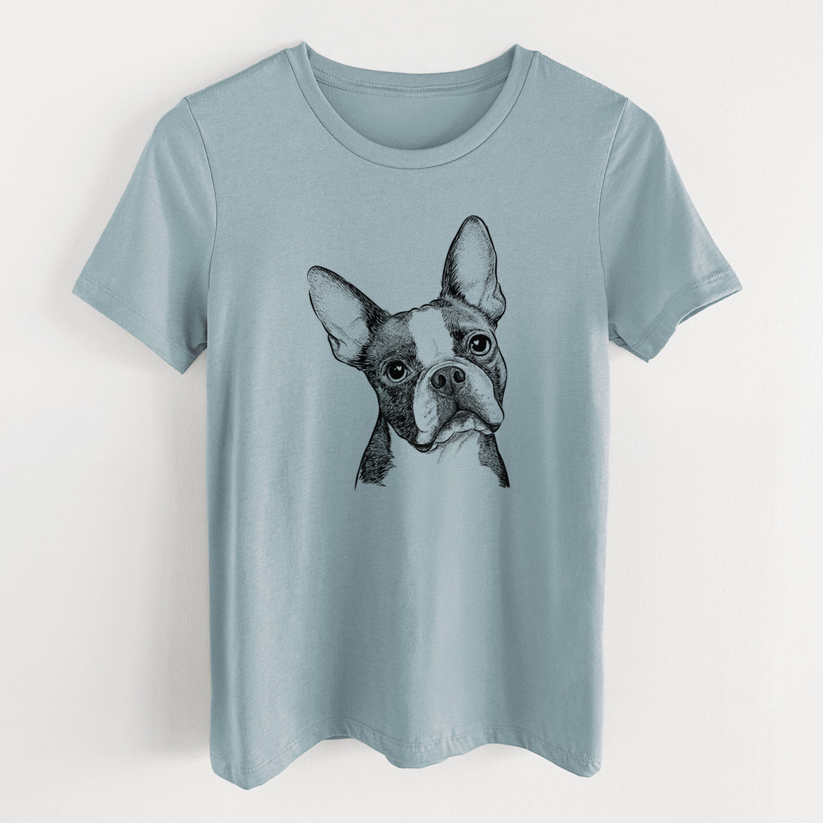 Bare Dee Dee the Boston Terrier - Women's Lightweight Relaxed Fit 100% Cotton Crewneck