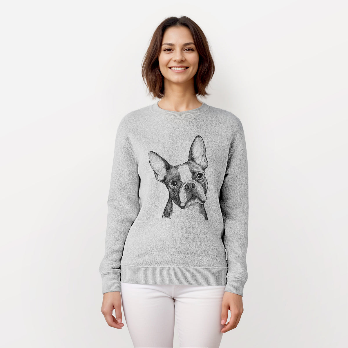 Dee Dee the Boston Terrier - Knit Sweatshirt
