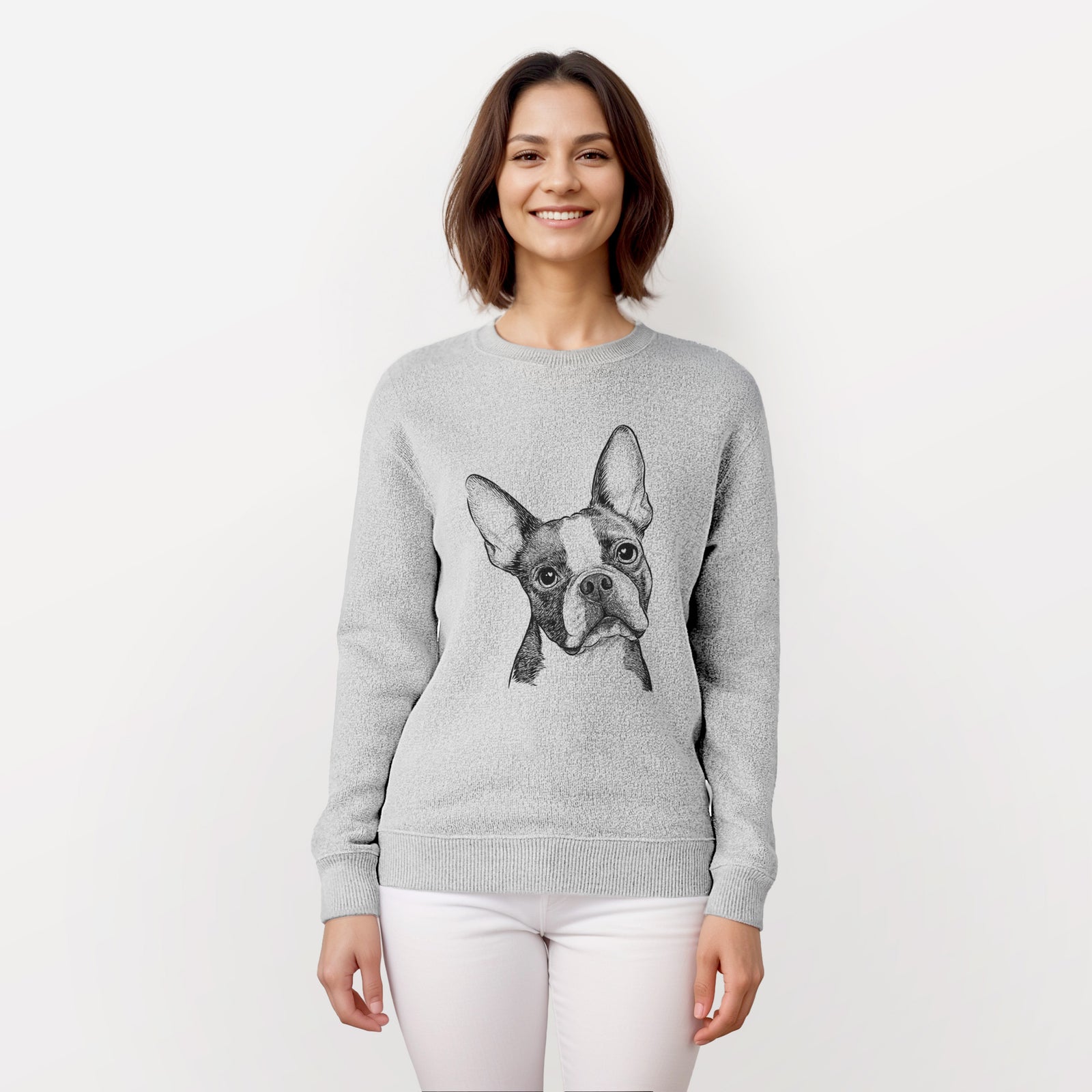 Dee Dee the Boston Terrier - Knit Sweatshirt