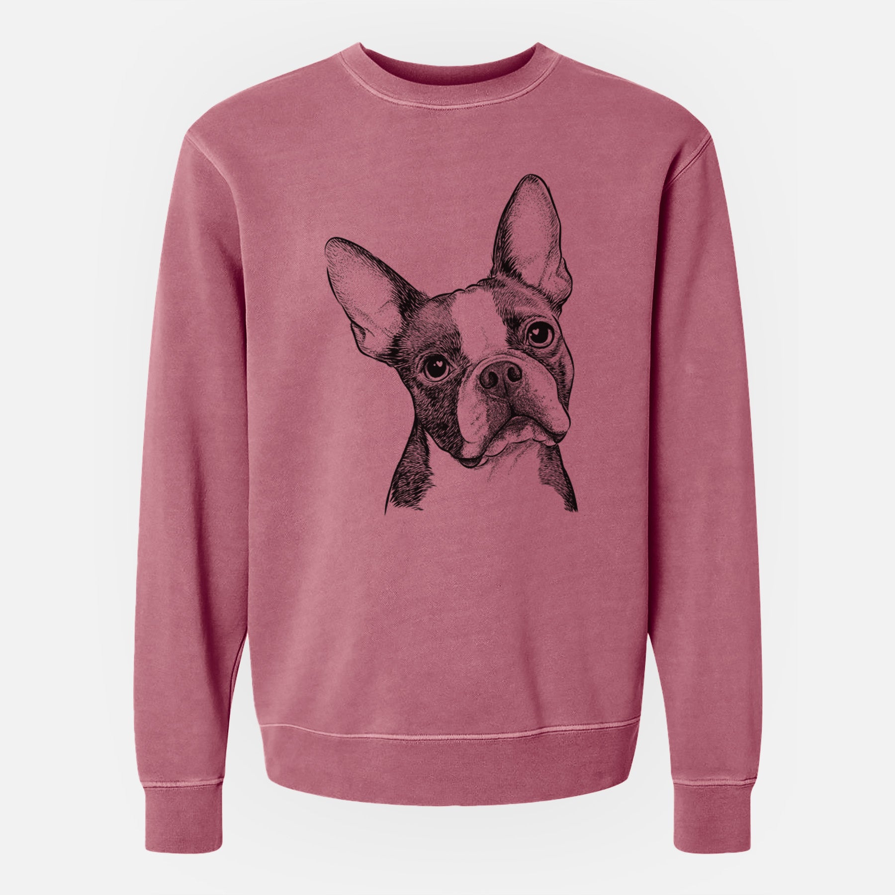 Bare Dee Dee the Boston Terrier - Unisex Pigment Dyed Crew Sweatshirt