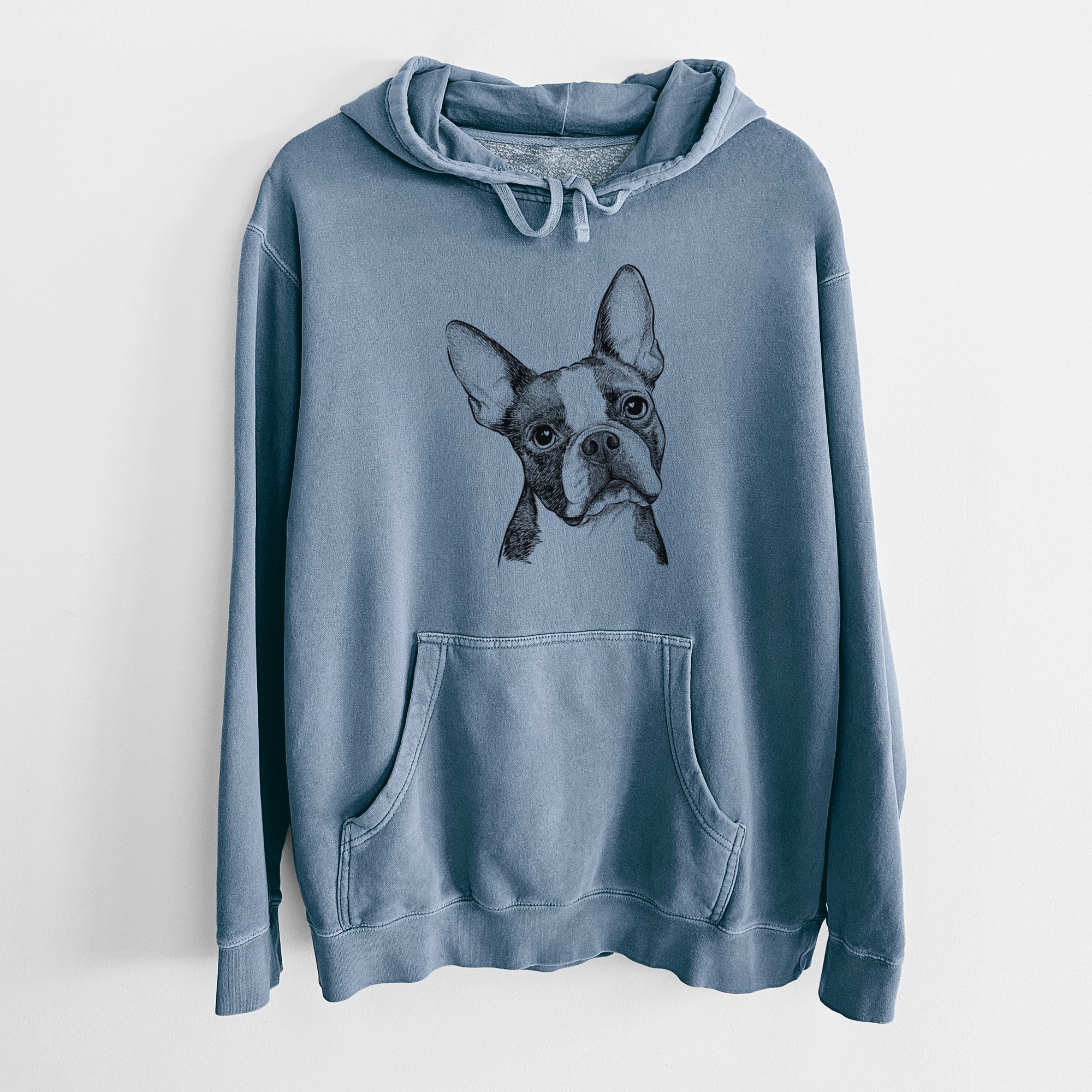 Bare Dee Dee the Boston Terrier - Unisex Pigment Dyed Hoodie