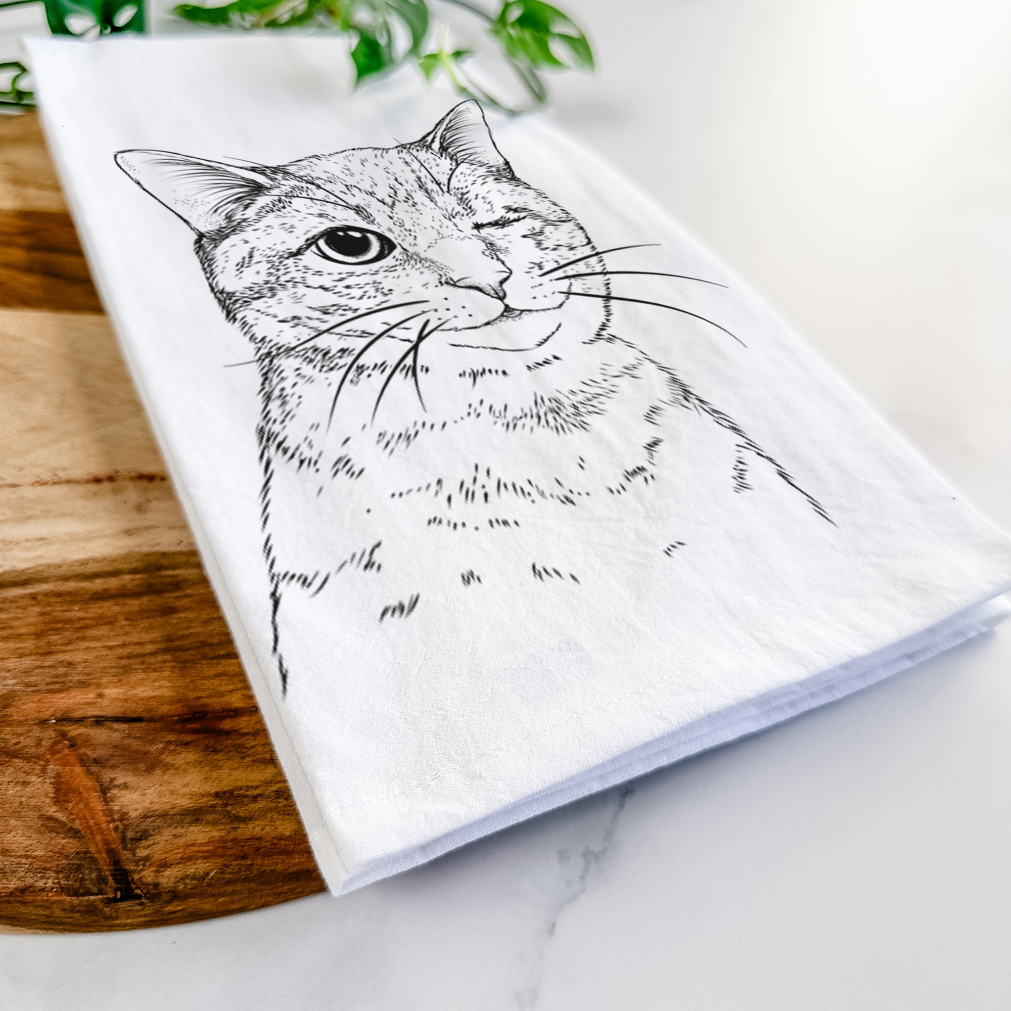 Dexter the Domestic Shorthair Tea Towel