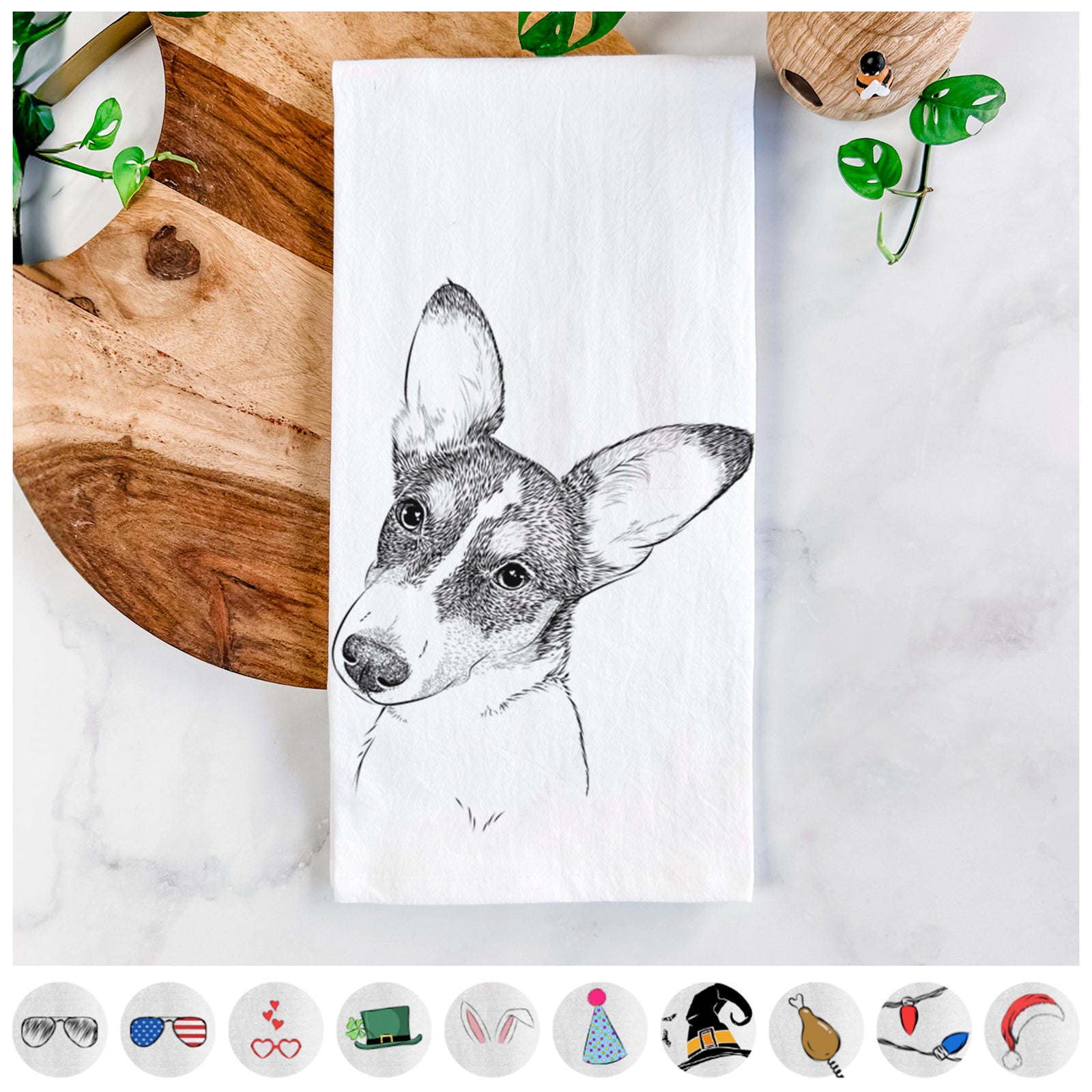 Dexter the Corgi Tea Towel