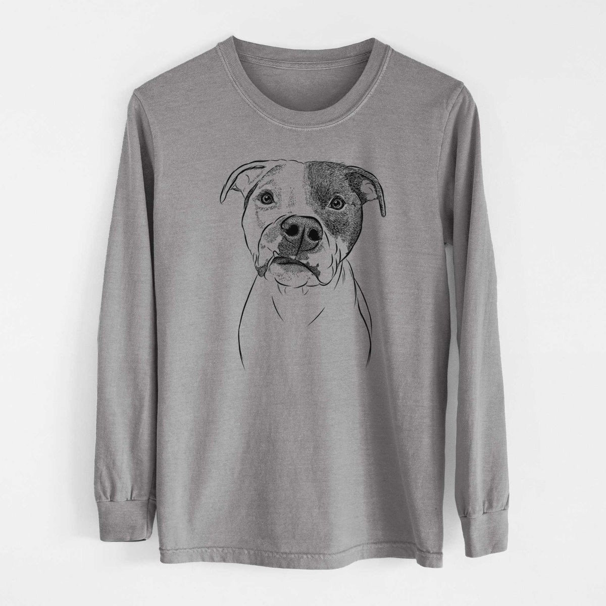 Bare Dexter the Pitbull - Men's Heavyweight 100% Cotton Long Sleeve
